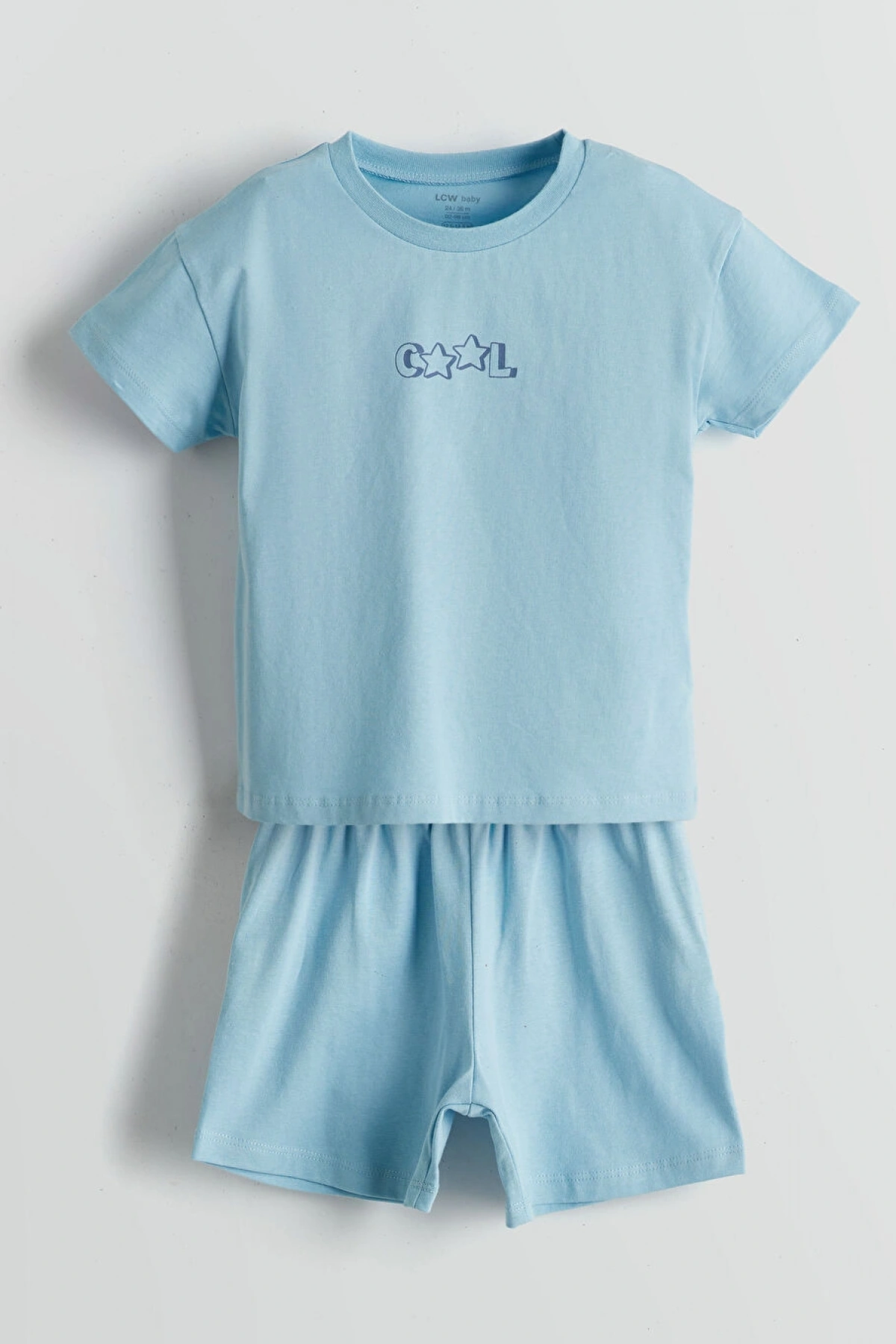 LCW baby Mavi Basic Erkek Bebek Tişört Ve Şort 2li