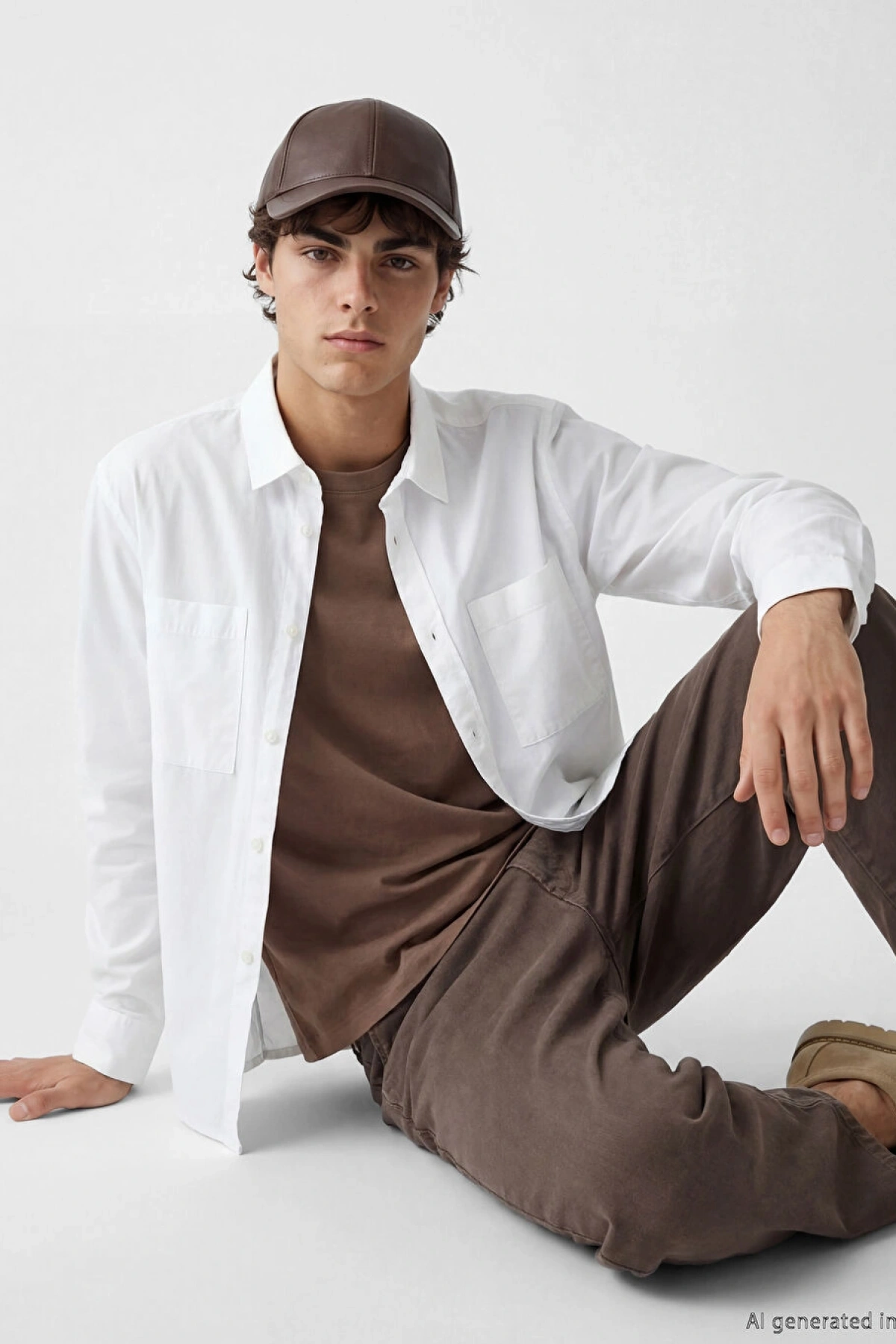 XSIDE Beyaz Loose Fit Oxford Erkek Gömlek