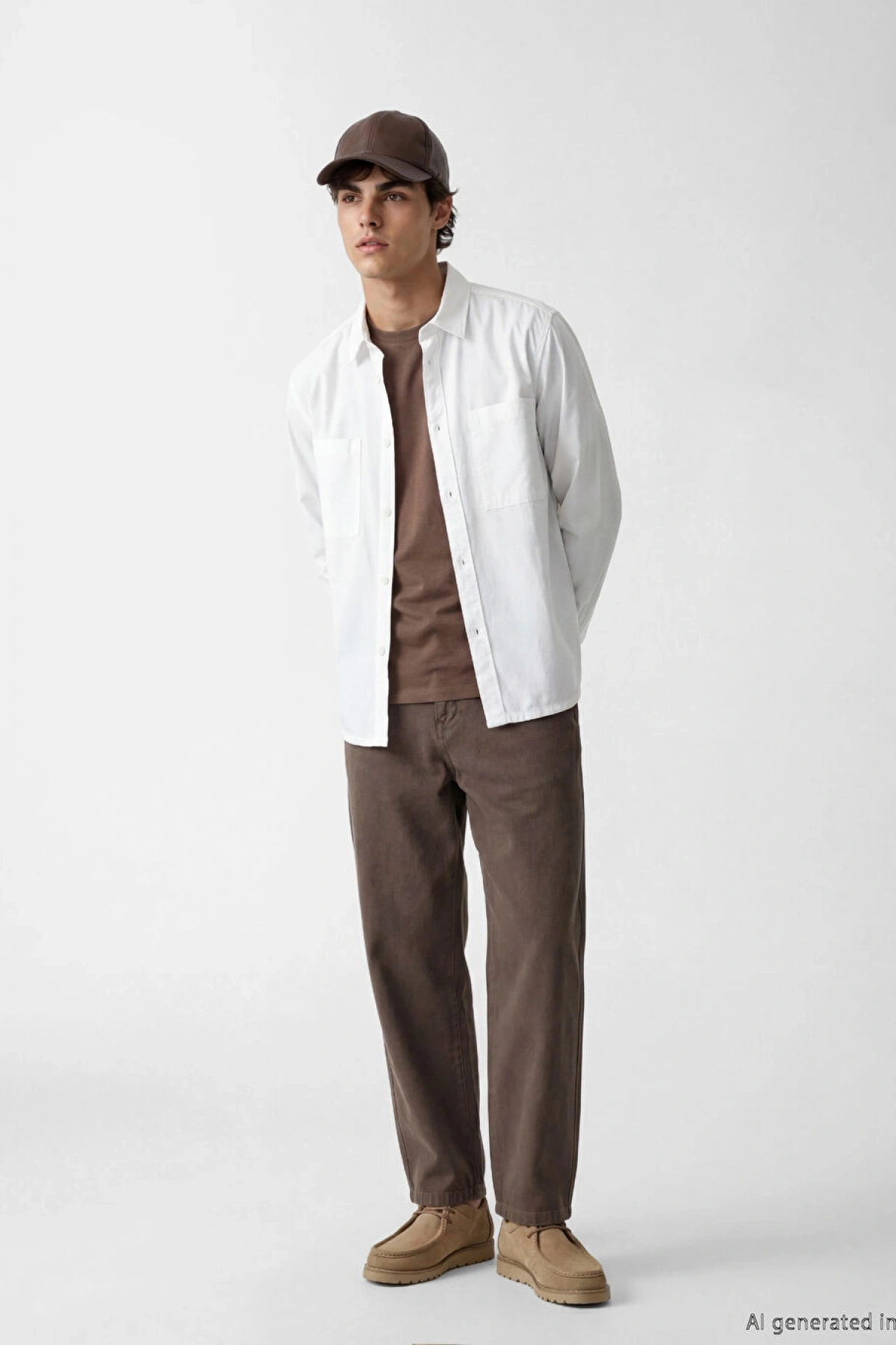 XSIDE Beyaz Loose Fit Oxford Erkek Gömlek