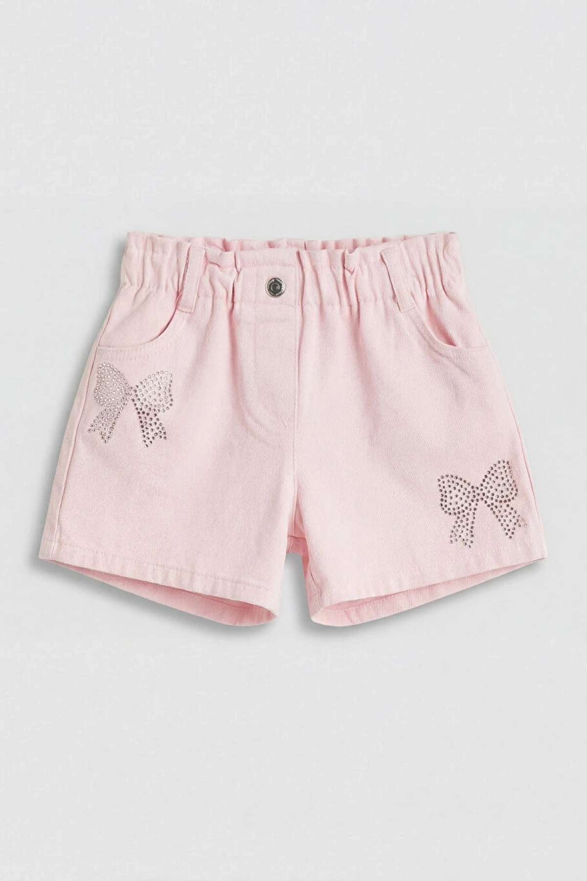 LCW Kids Pembe Taş Işlemeli Kız Çocuk Gabardin Şort