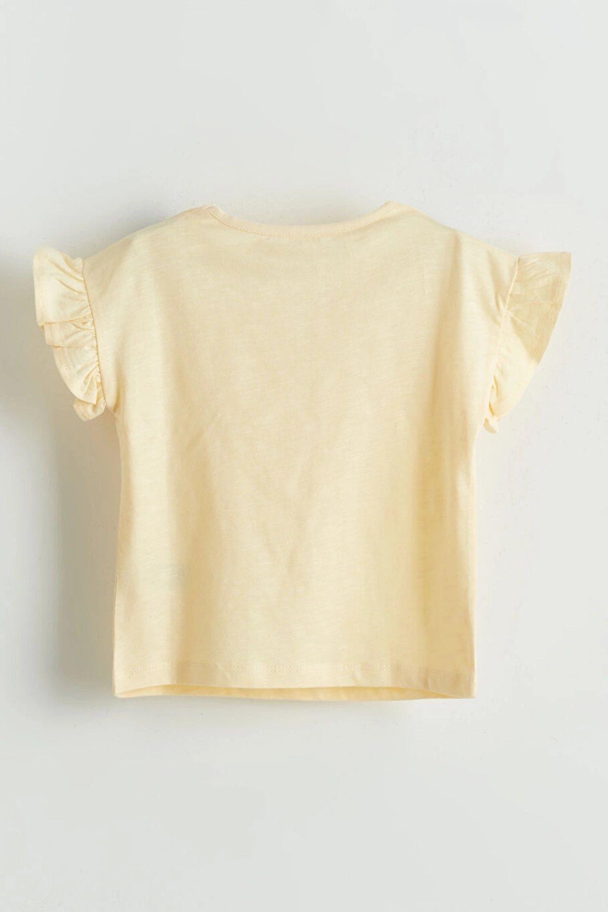 LCW baby Sarı Bisiklet Yaka Kız Bebek Şortlu Pijama Takımı