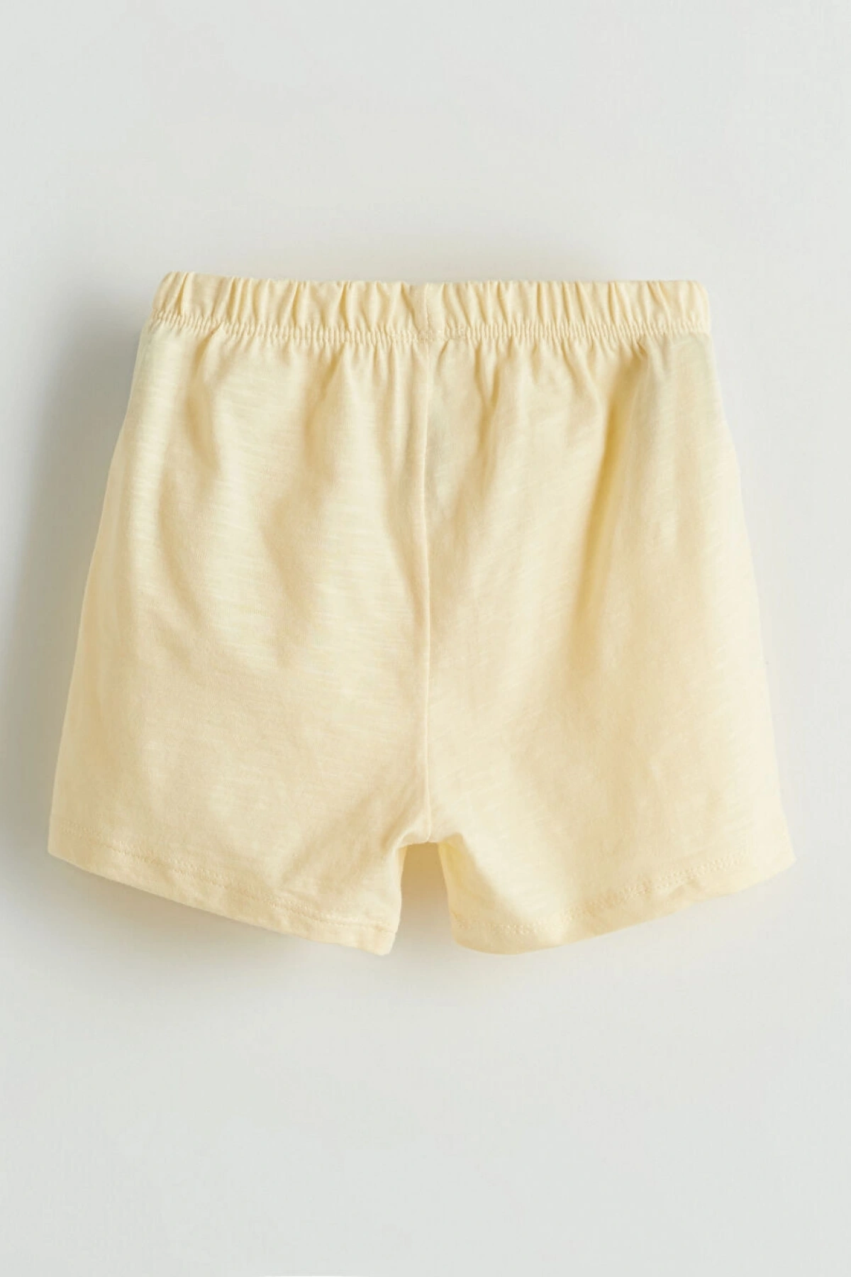 LCW baby Sarı Bisiklet Yaka Kız Bebek Şortlu Pijama Takımı