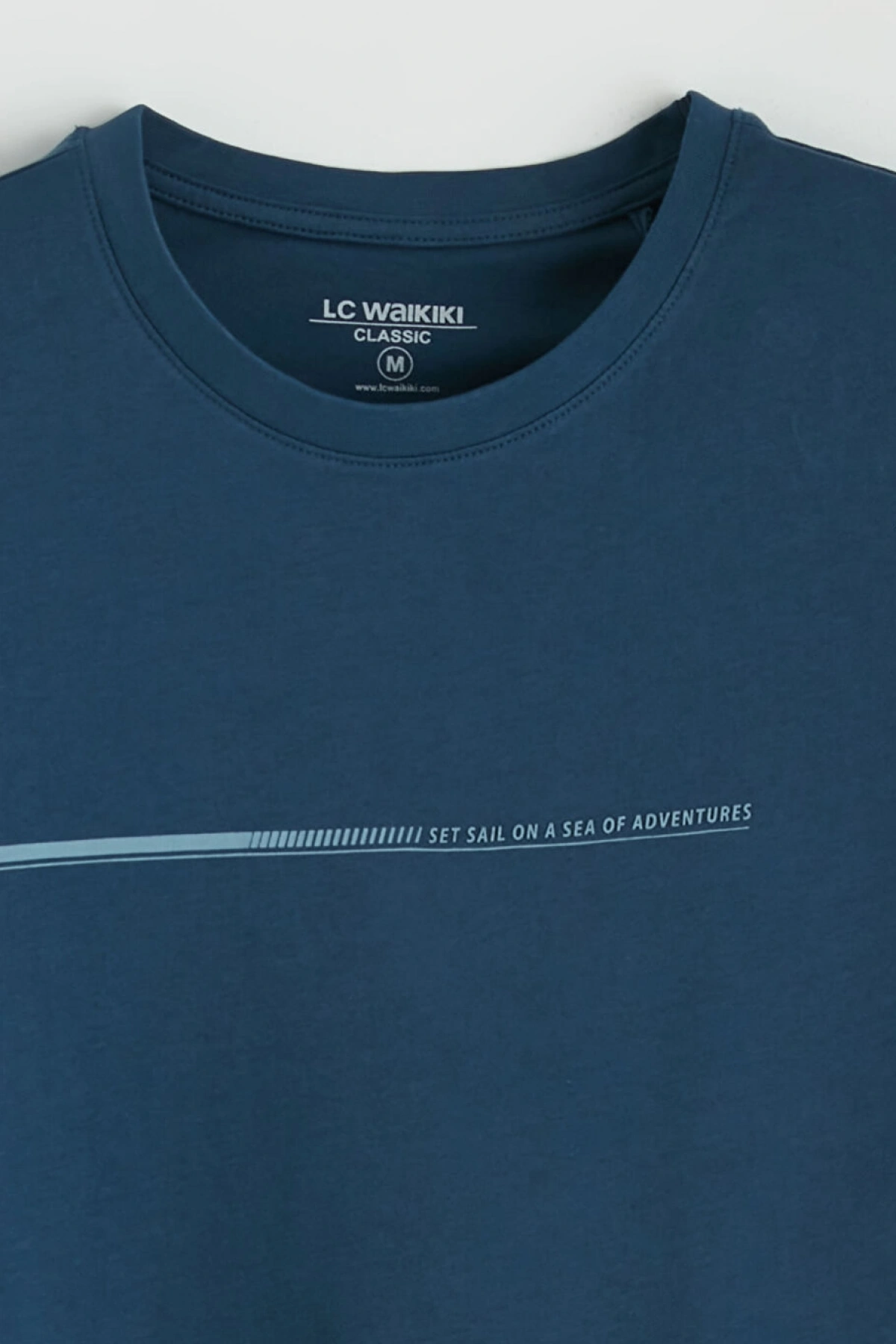 LCWAIKIKI Classic Lacivert Bisiklet Yaka Baskılı Erkek Kolsuz Tişört