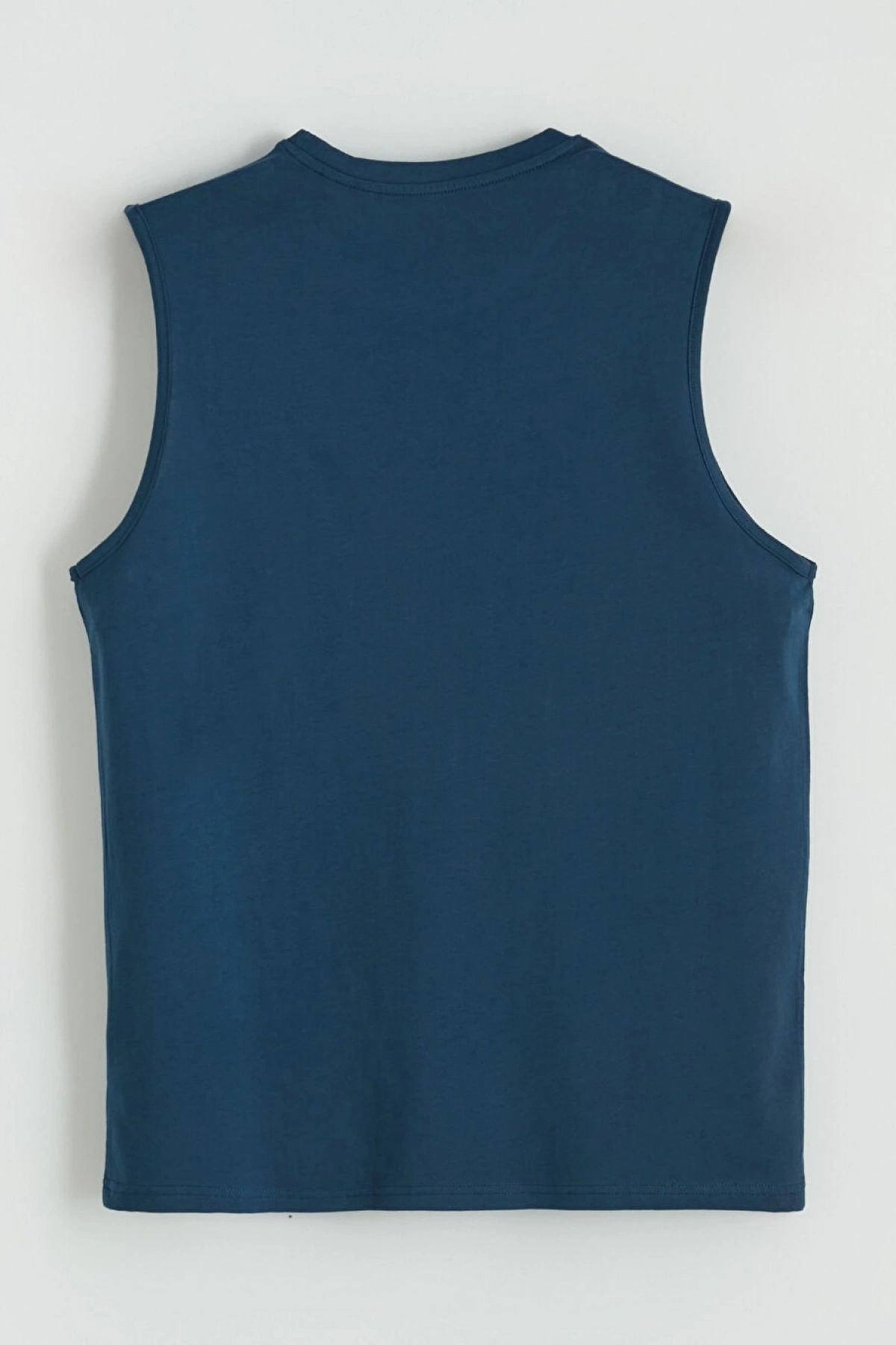 LCWAIKIKI Classic Lacivert Bisiklet Yaka Baskılı Erkek Kolsuz Tişört