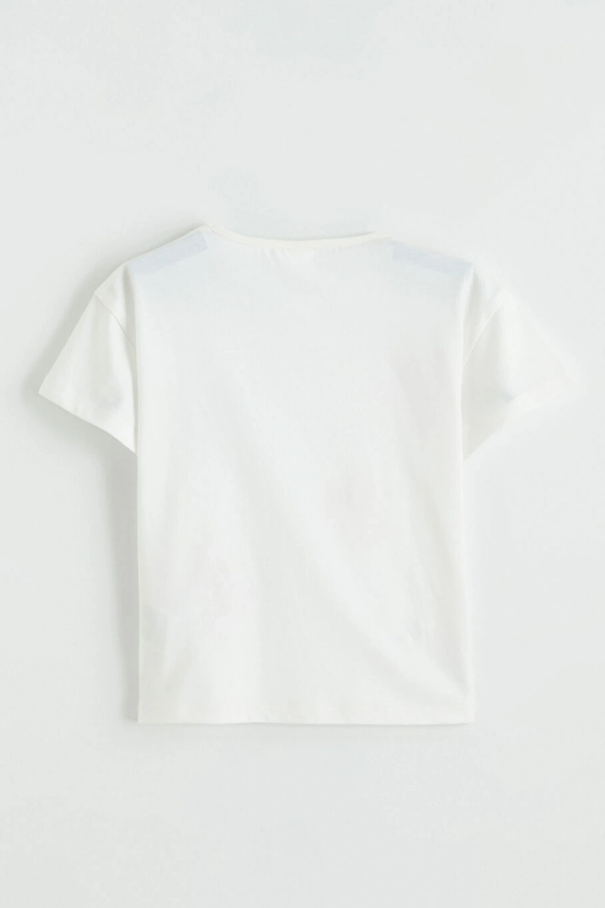 LCW Kids Ekru Kurdele Nakışlı Kız Çocuk Tişört