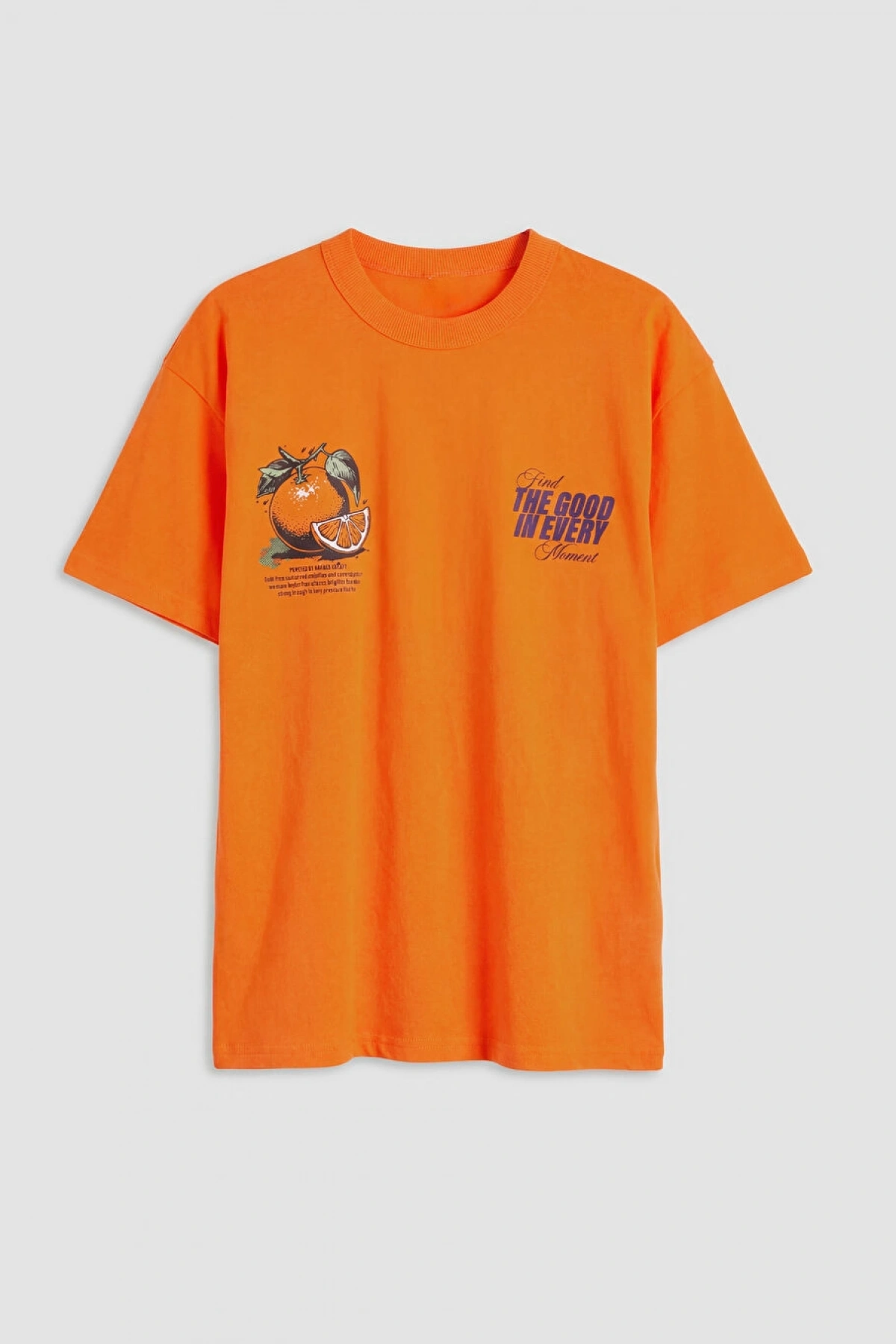 LCW Kids Turuncu Bisiklet Yaka Baskılı Erkek Çocuk Tişört