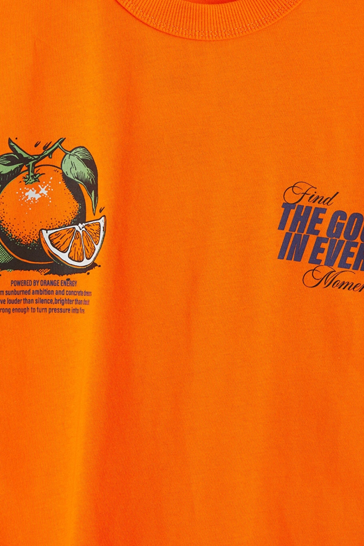 LCW Kids Turuncu Bisiklet Yaka Baskılı Erkek Çocuk Tişört