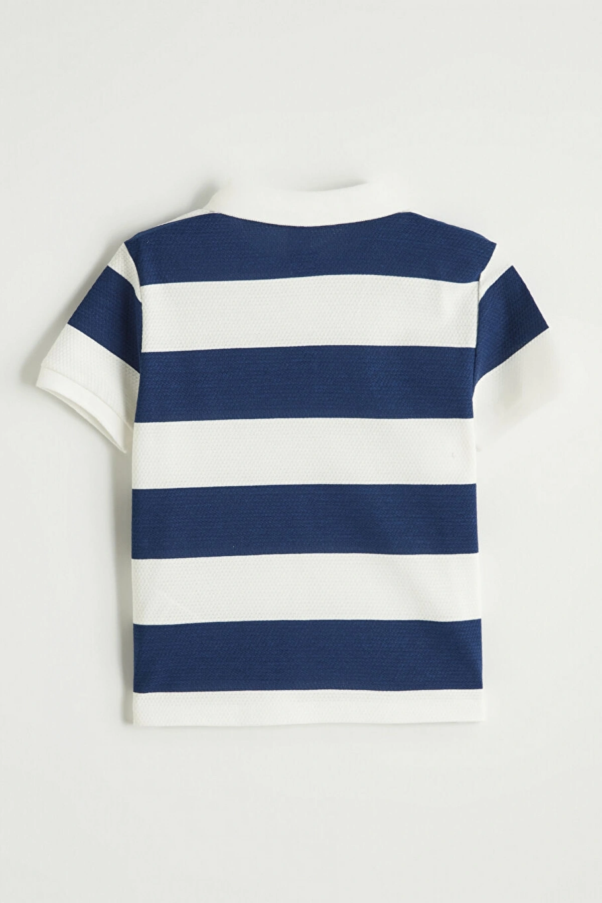 LCW Kids Indigo Polo Yaka Çizgili Erkek Çocuk Tişört