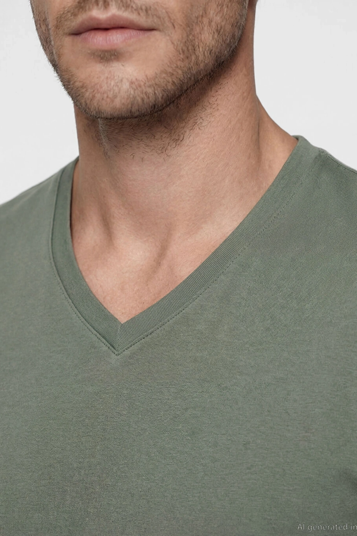 LCWAIKIKI Classic Yeşil V Yaka Erkek Tişört
