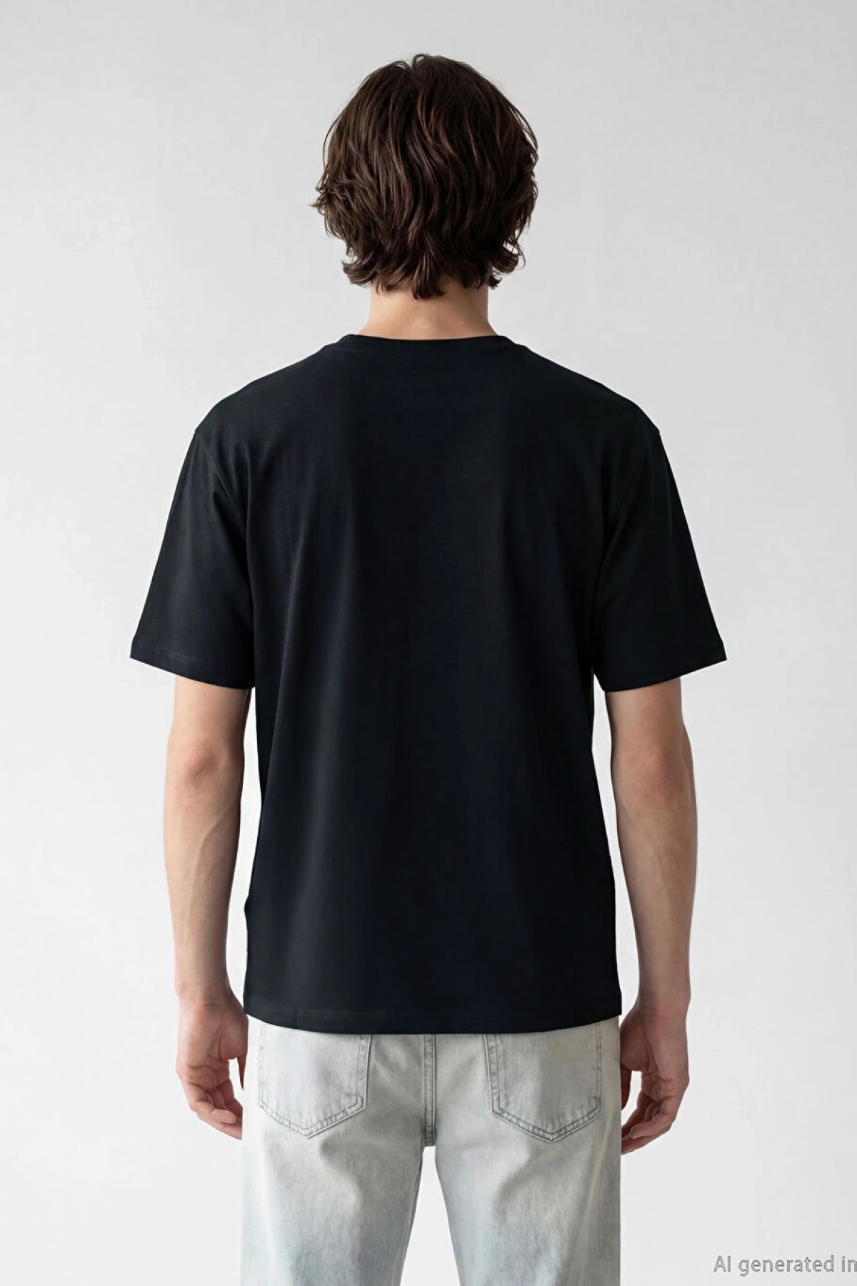 XSIDE Siyah Bisiklet Yaka Nakışlı Erkek Tişört