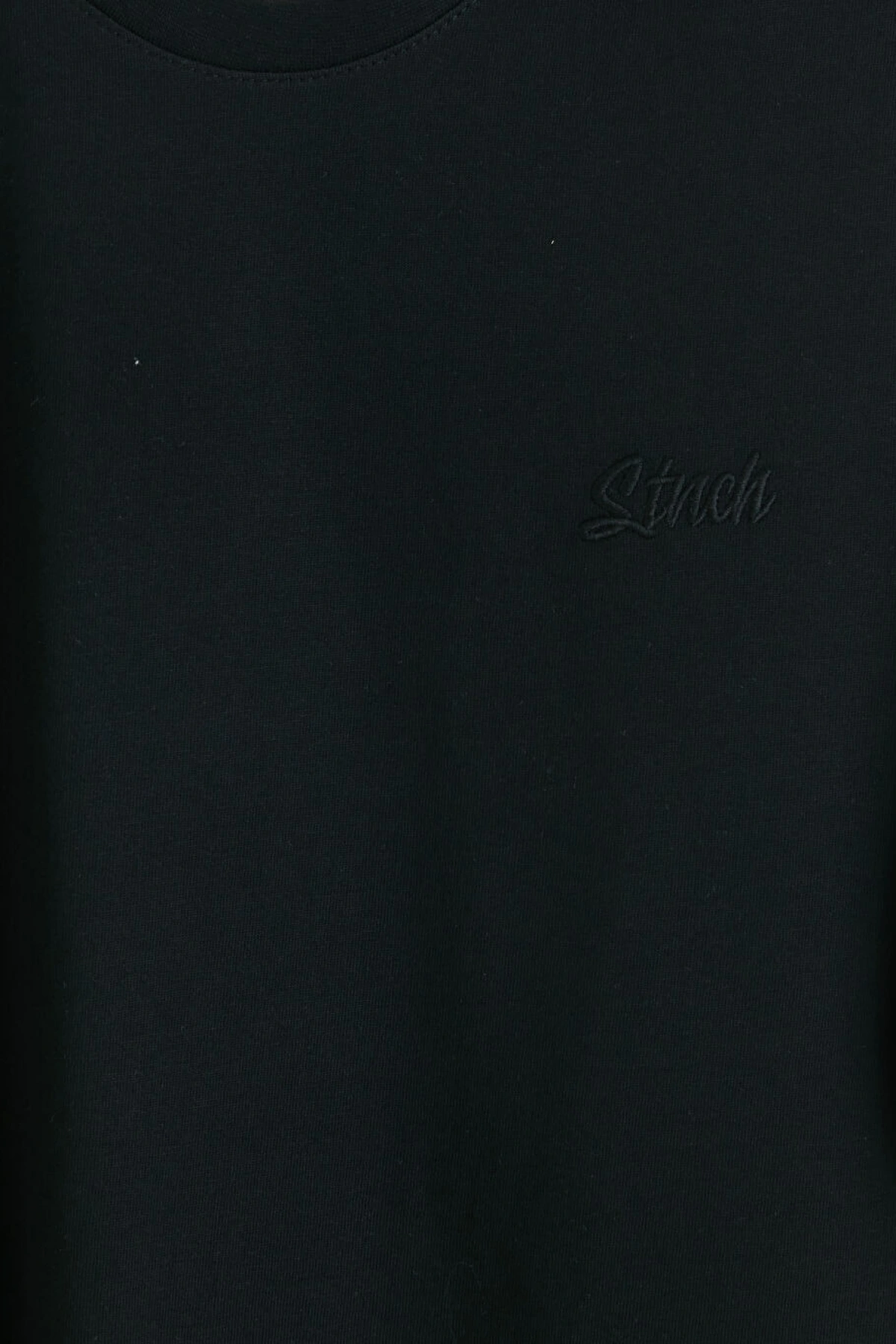 XSIDE Siyah Bisiklet Yaka Nakışlı Erkek Tişört