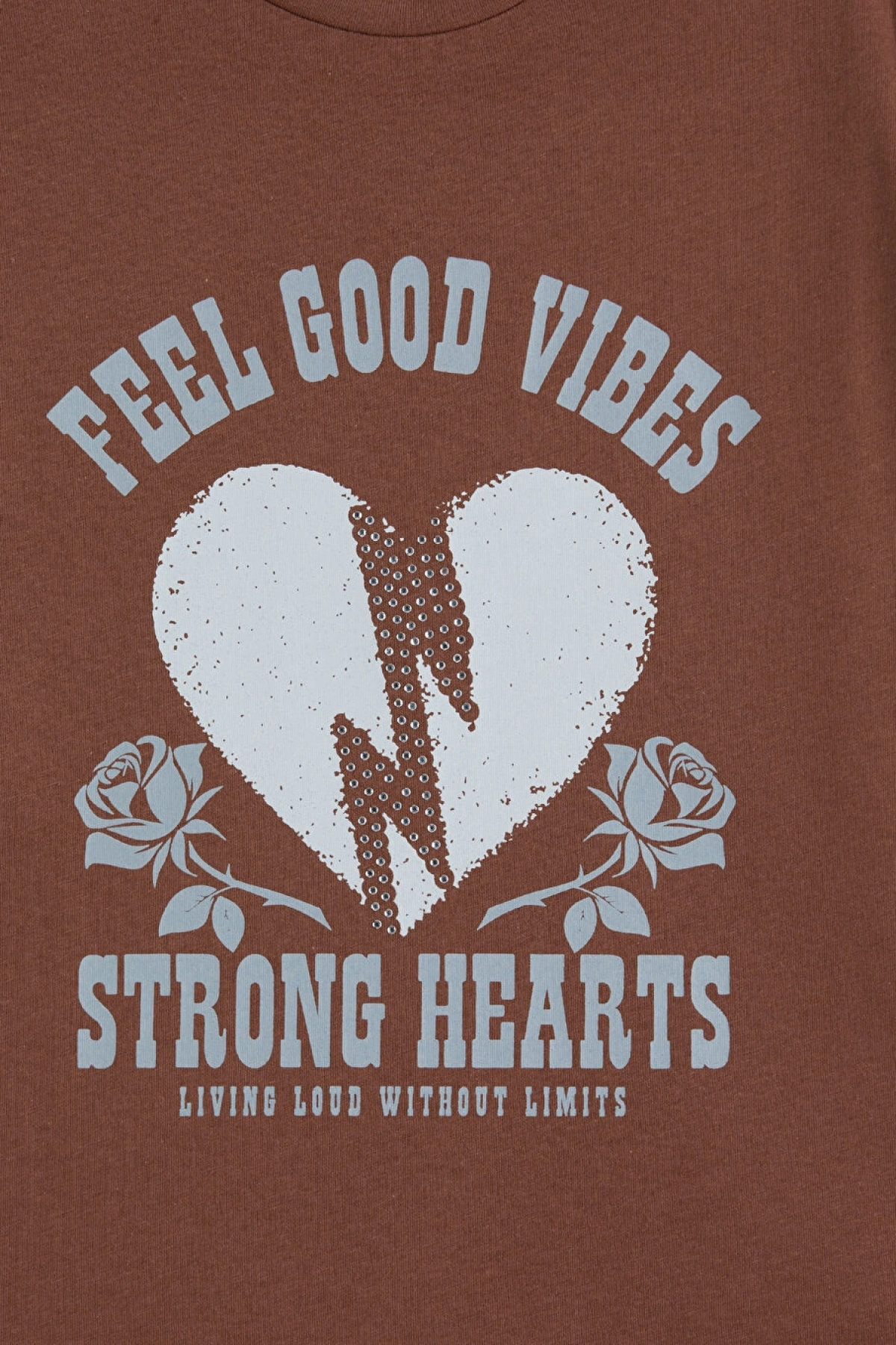 LCW Kids Kahverengi Baskılı Taş Detaylı Kız Çocuk Tişört