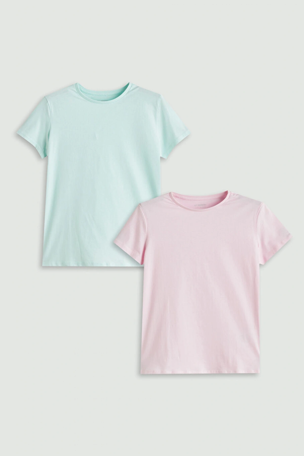 LCW Kids Pembe Bisiklet Yaka Kız Çocuk Tişört 2li