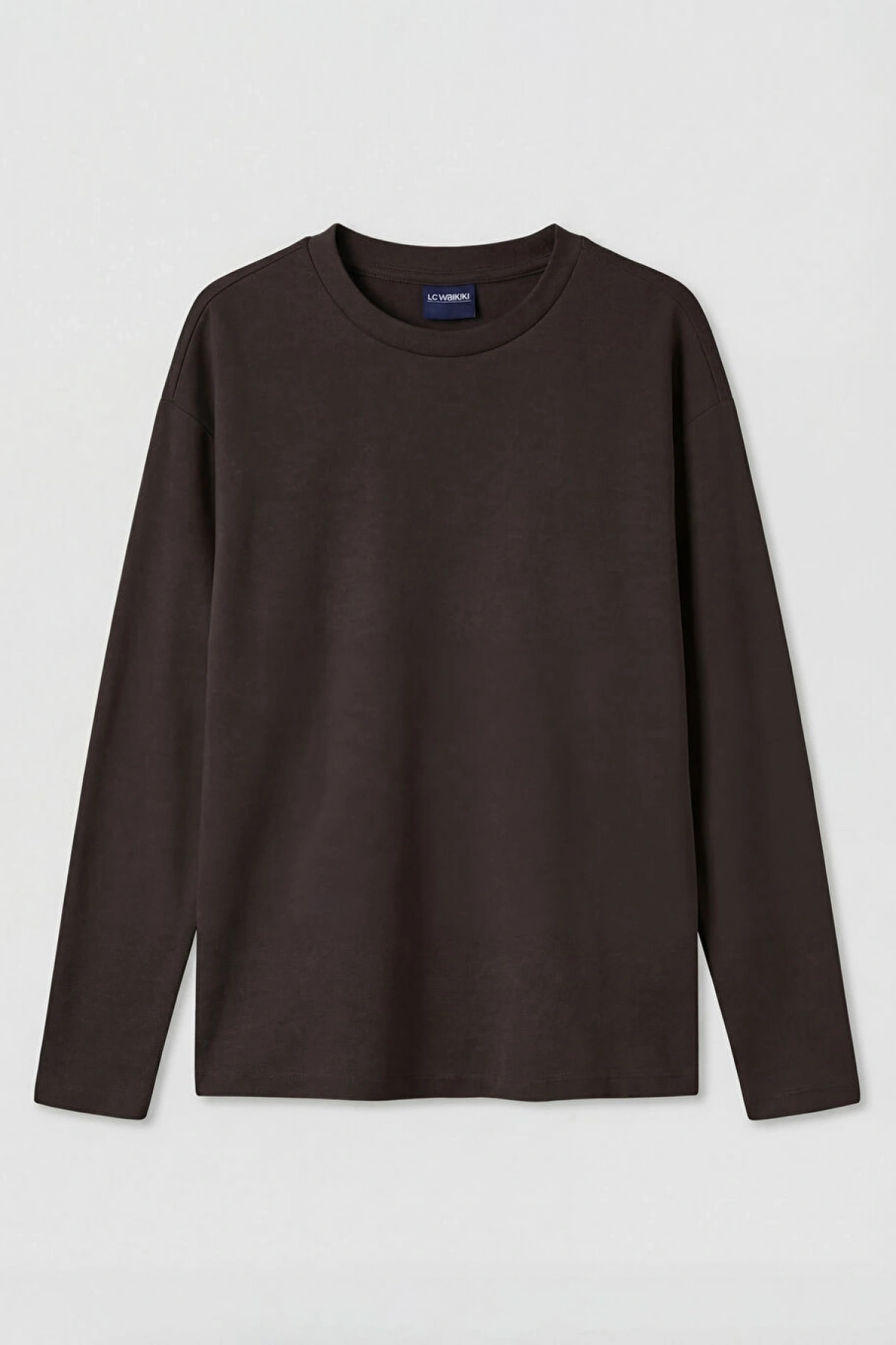 LCW Kids Kahverengi Bisiklet Yaka Kız Çocuk Soft Touch Tişört