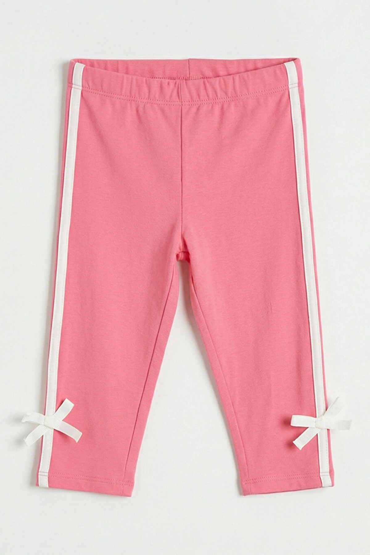 LCW Kids Pembe Yanları Şeritli Fiyonk Detaylı Kız Çocuk Tayt