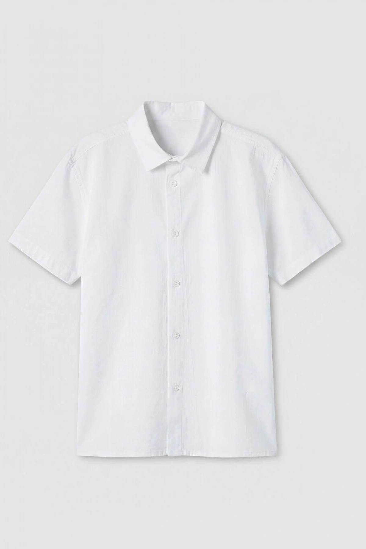 LCW Kids Beyaz Kısa Kollu Erkek Çocuk Gömlek