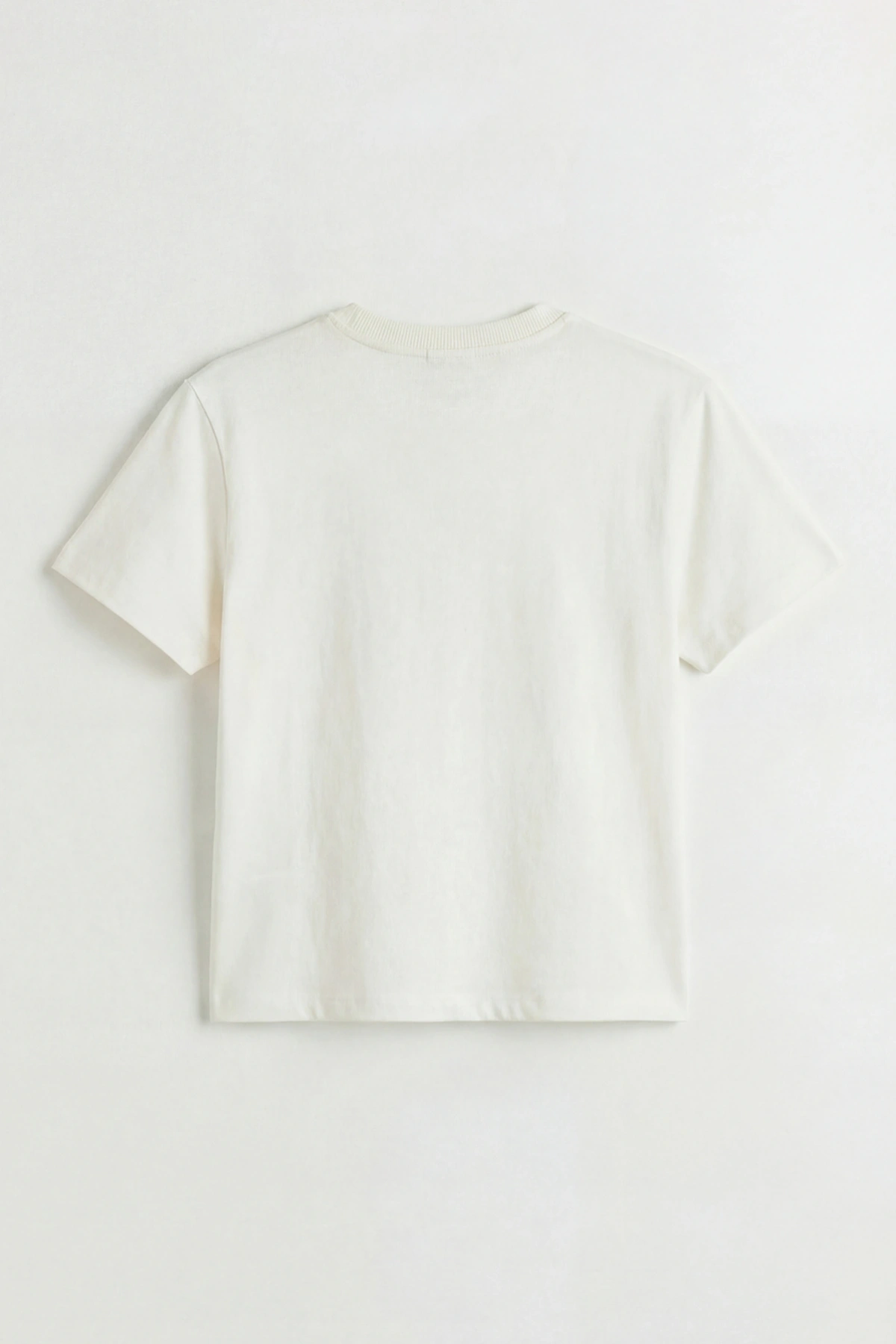 LCW Kids Bej Bisiklet Yaka Baskılı Erkek Çocuk Tişört