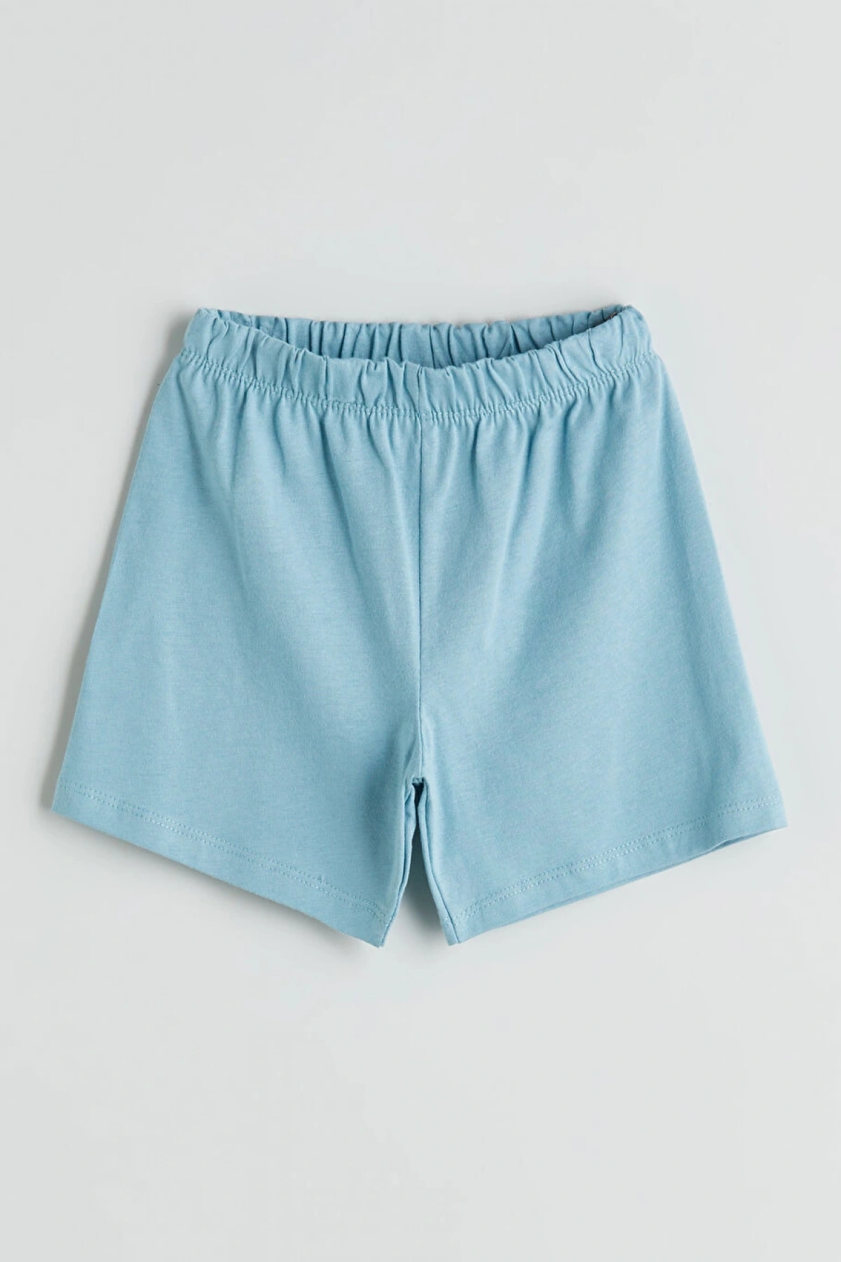 LCW baby Mavi Baskılı Erkek Bebek Tişört Ve Şort 3lü Takım