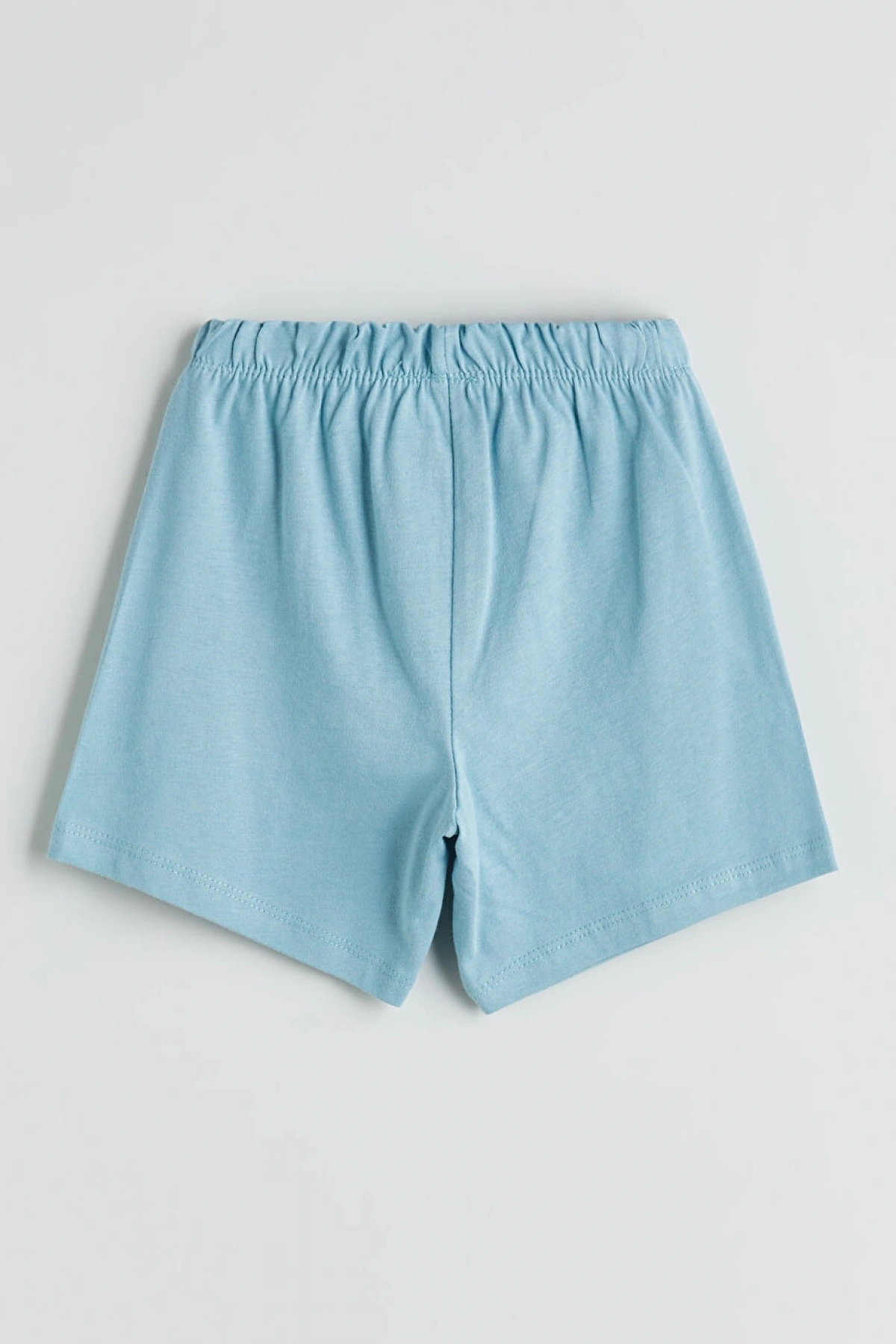 LCW baby Mavi Baskılı Erkek Bebek Tişört Ve Şort 3lü Takım