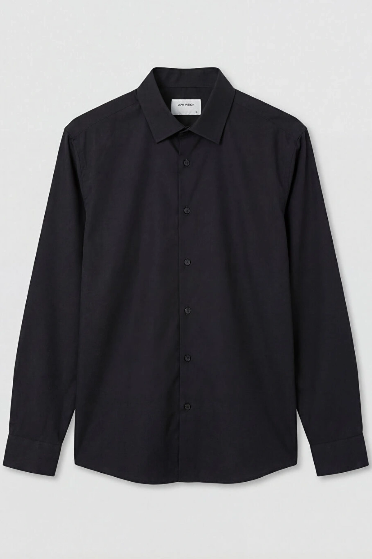 LCW Vision Siyah Slim Fit Erkek Gömlek