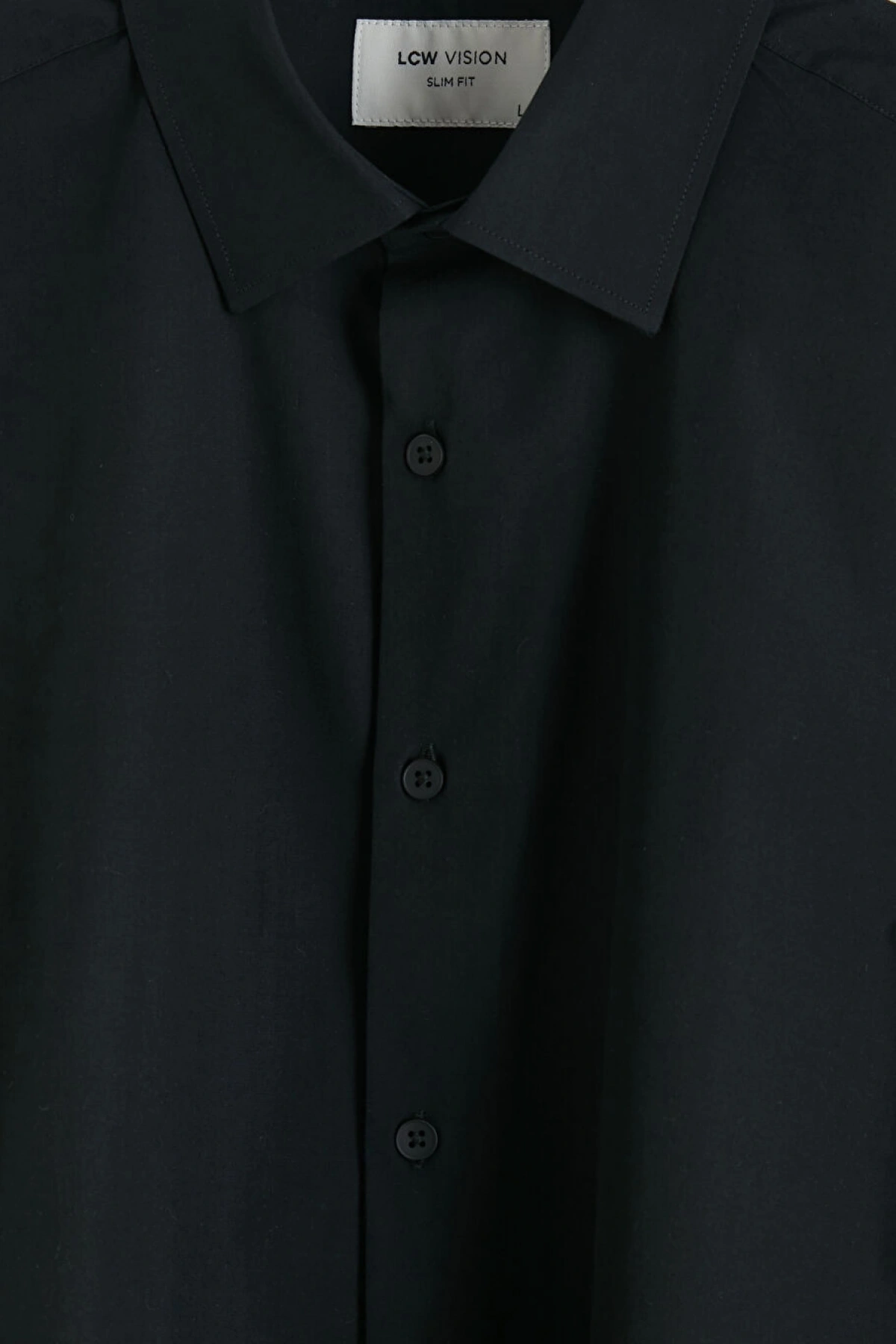 LCW Vision Siyah Slim Fit Erkek Gömlek