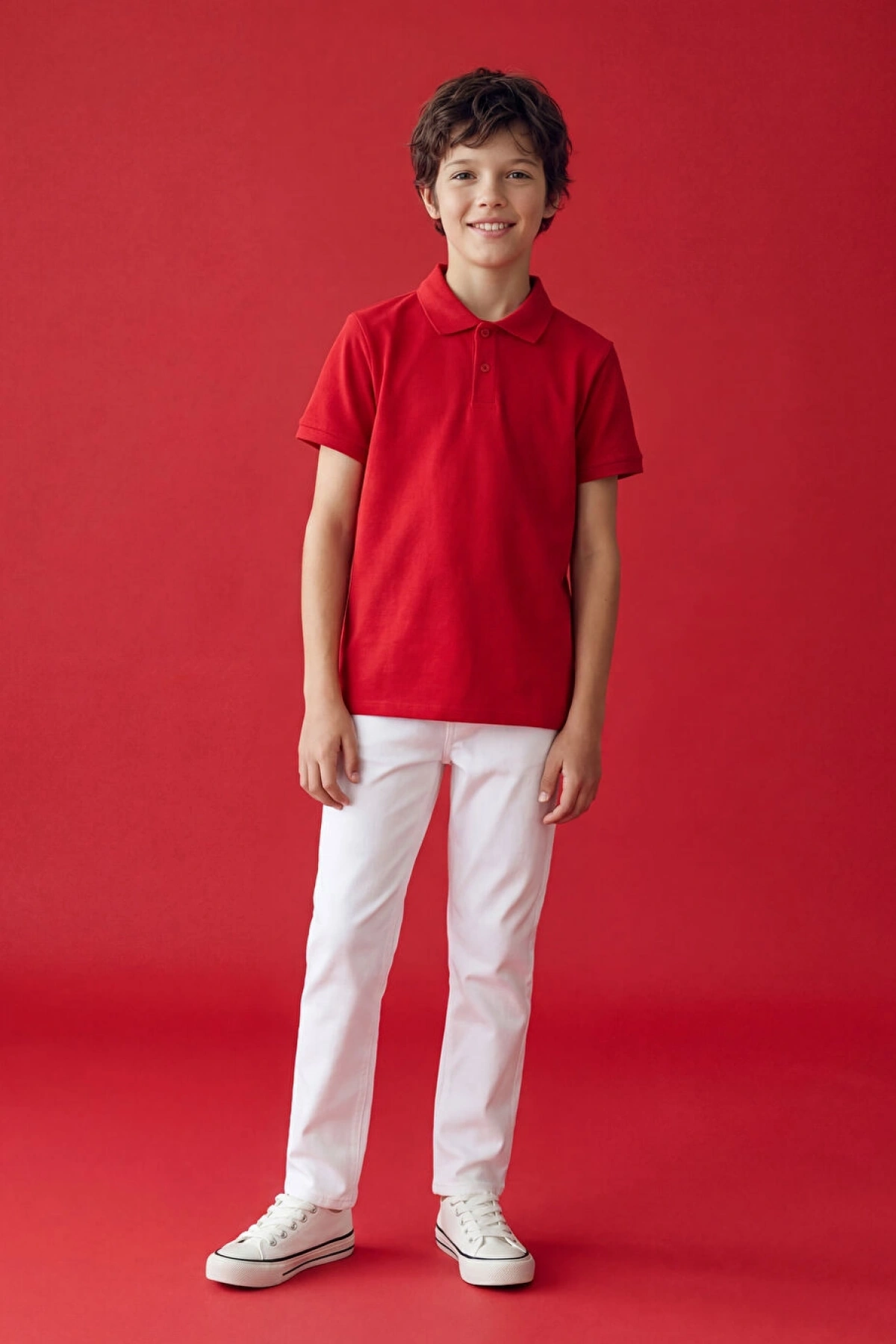 LCW Kids Beyaz Slim Fit Erkek Çocuk Pantolon