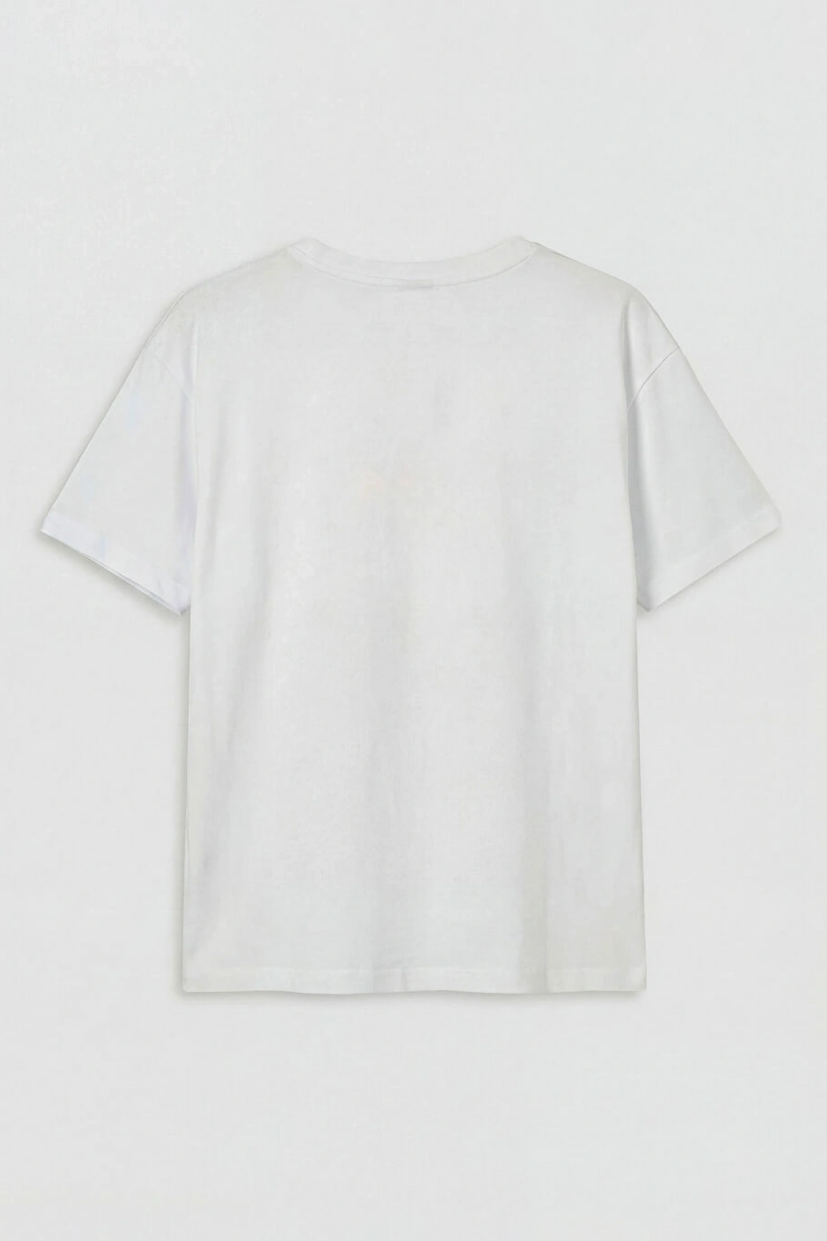 LCW Kids Beyaz Bisiklet Yaka Baskılı Kız Çocuk Tişört