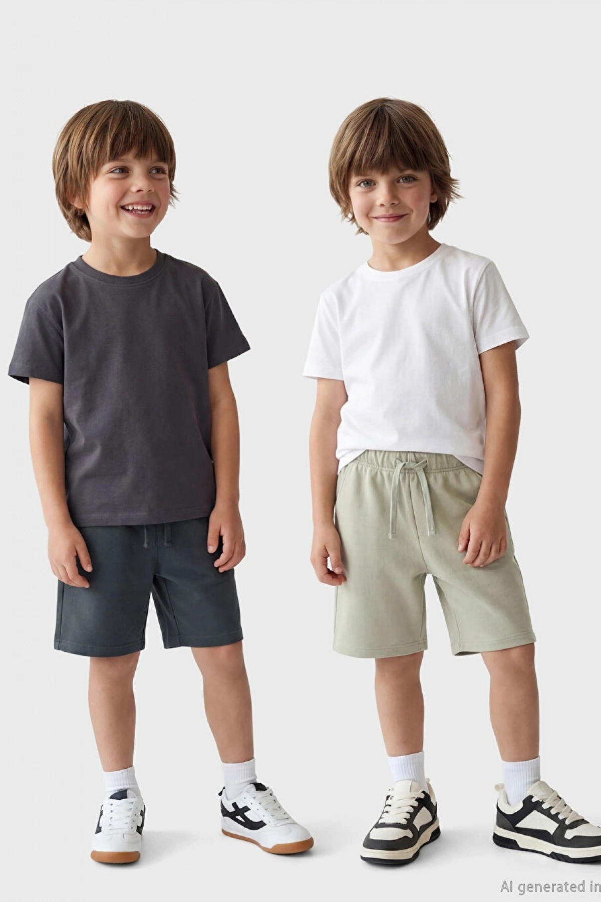 LCW Kids Antrasit Beli Bağcıklı Erkek Çocuk Şort 2li