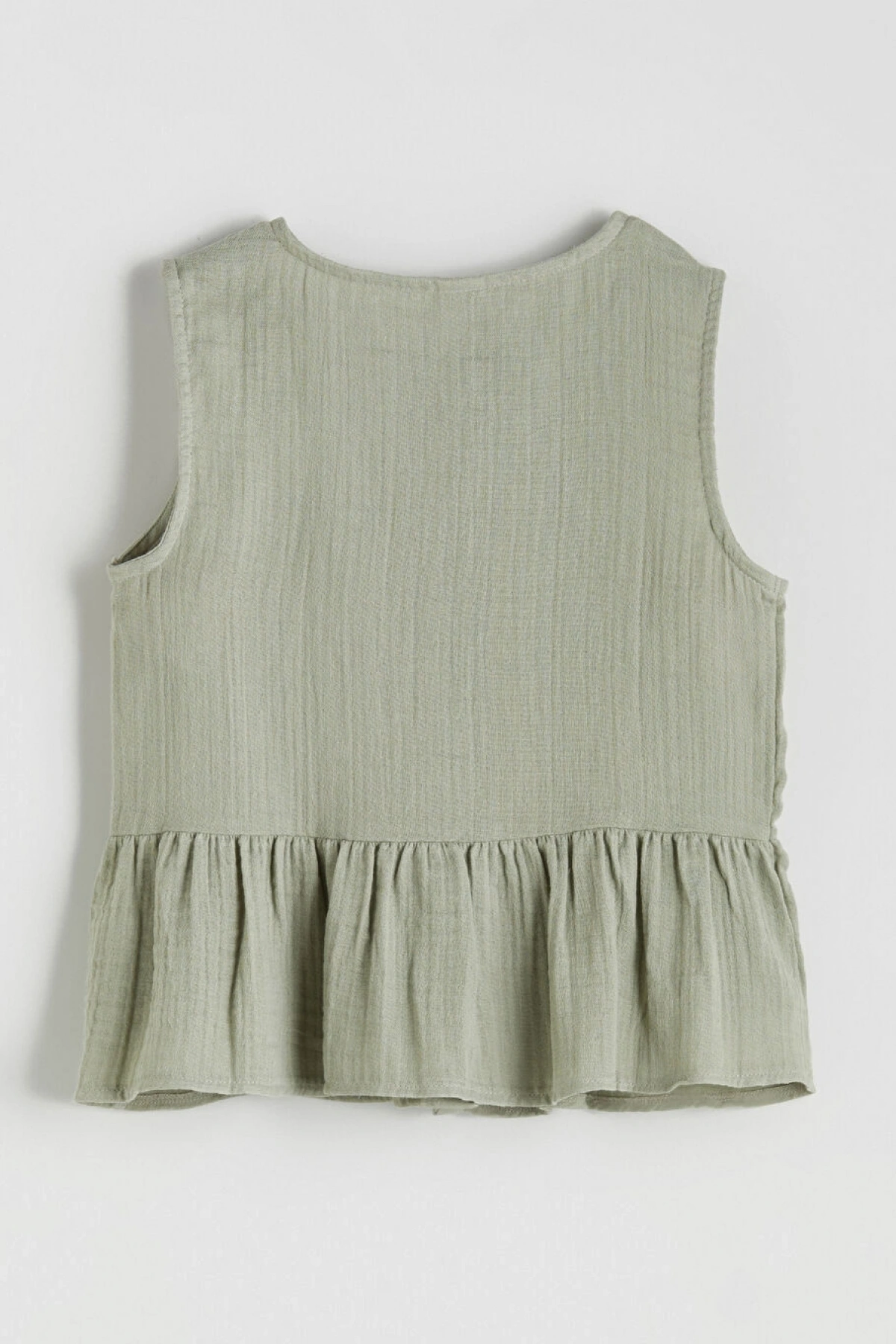 LCW Kids Haki Bisiklet Yaka Fiyonk Detaylı Kız Çocuk Bluz