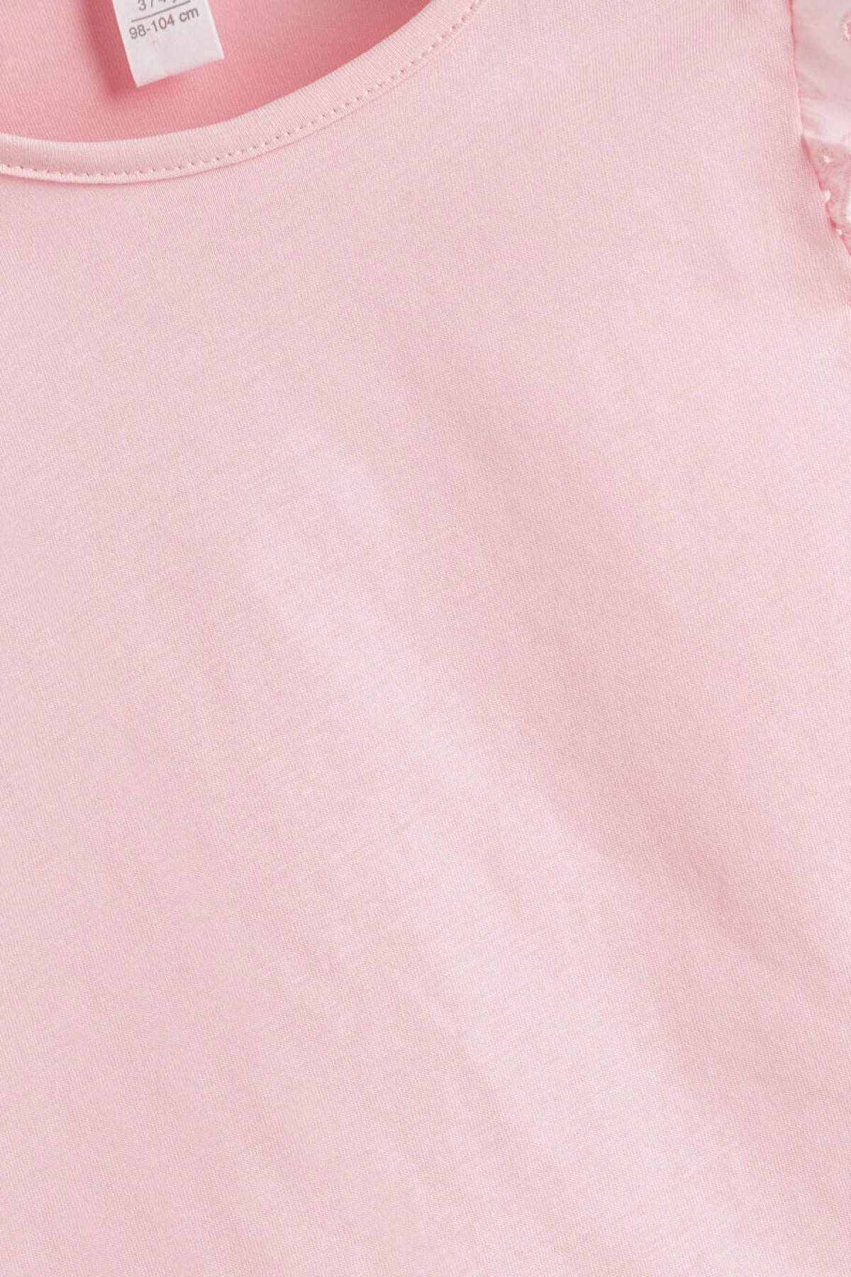 LCW Kids Pembe Bisiklet Yaka Brodeli Penye Kız Çocuk Bluz