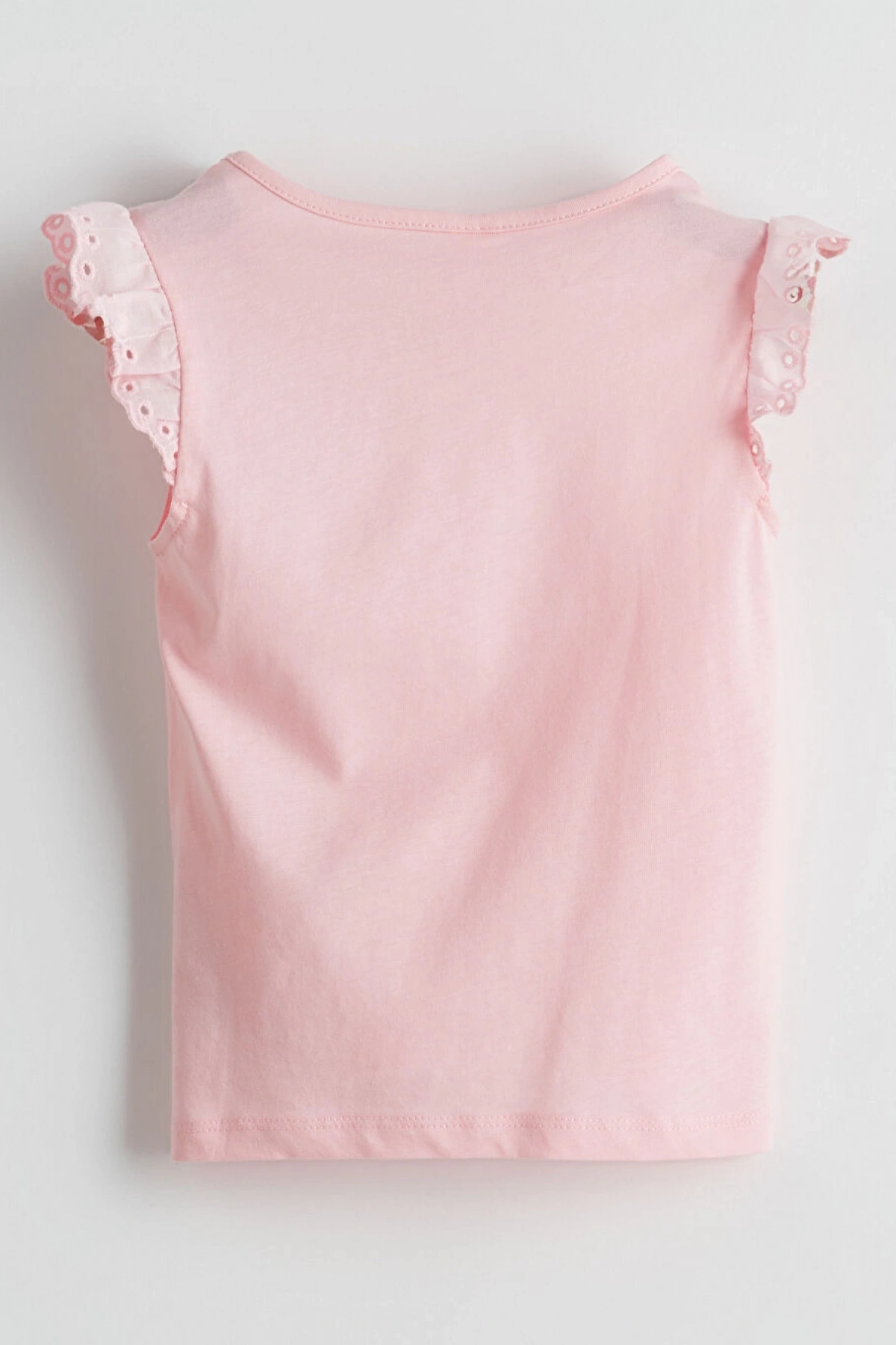 LCW Kids Pembe Bisiklet Yaka Brodeli Penye Kız Çocuk Bluz