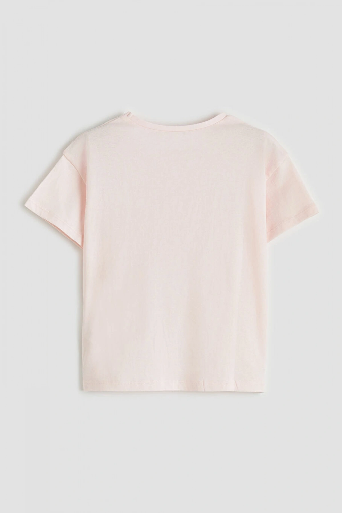 LCW Kids Pembe Bisiklet Yaka Nakışlı Kız Çocuk Tişört