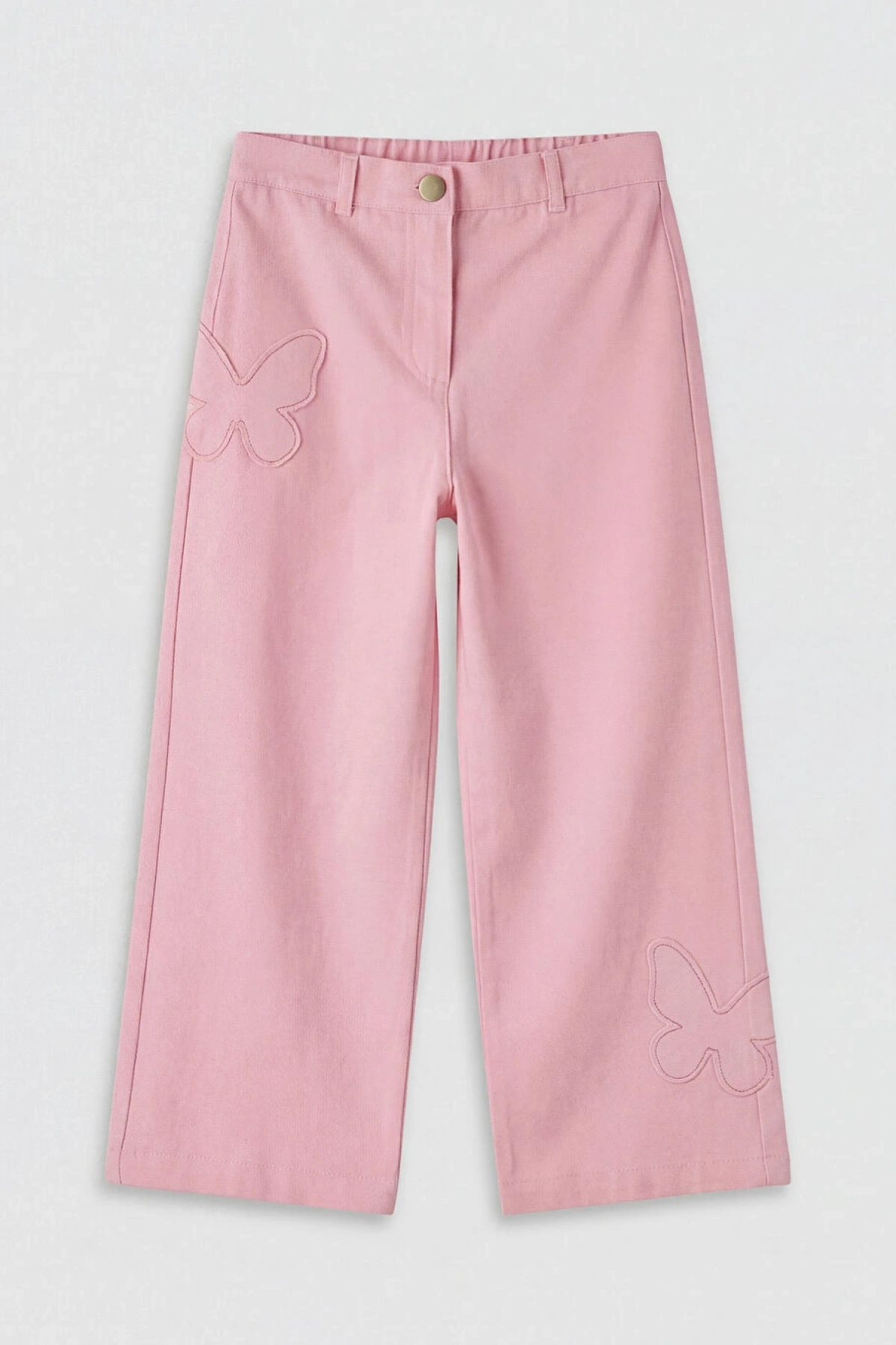 LCW Kids Pembe Beli Lastikli Nakışlı Kız Çocuk Pantolon