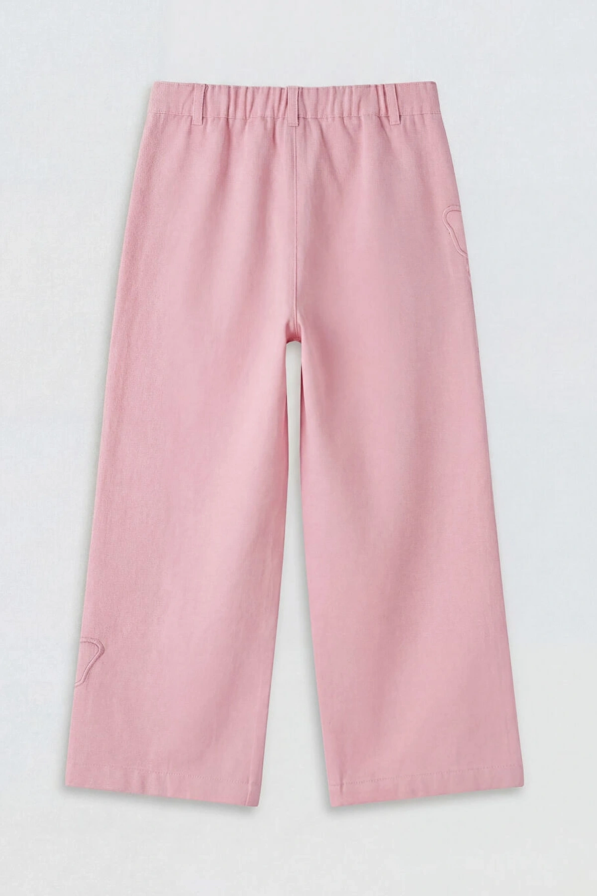 LCW Kids Pembe Beli Lastikli Nakışlı Kız Çocuk Pantolon