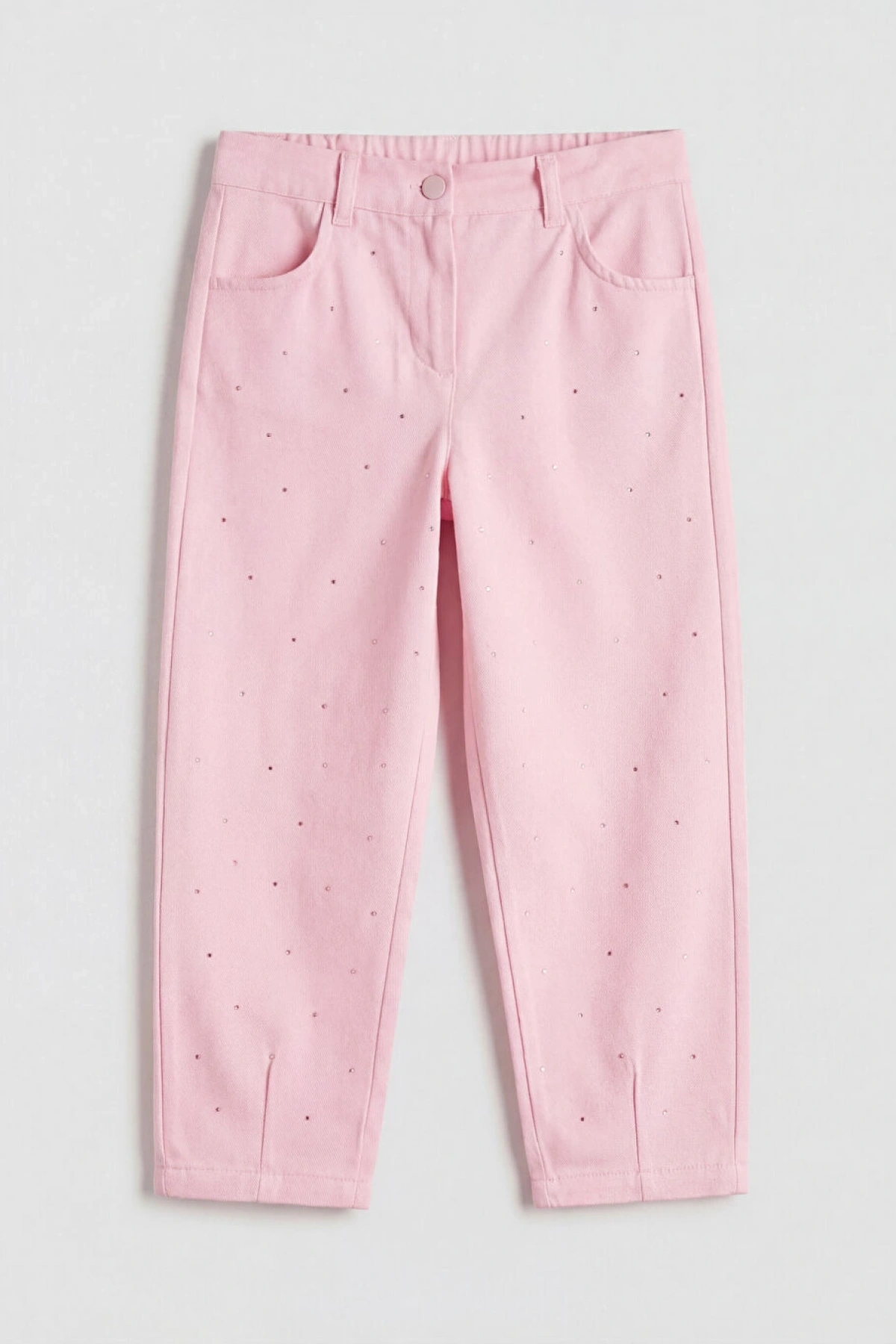 LCW Kids Pembe Kız Çocuk Taşlı Gabardin Pantolon