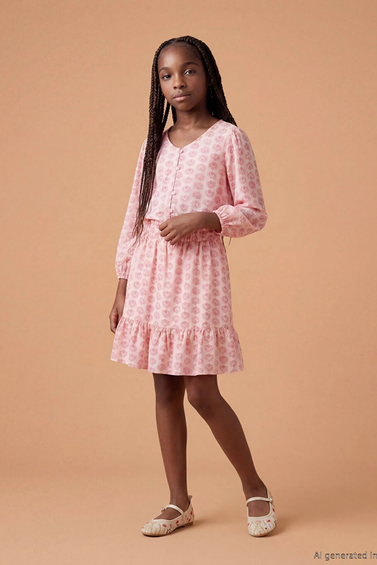 LCW Kids Pembe Kız Çocuk Desenli Beli Lastikli Etek