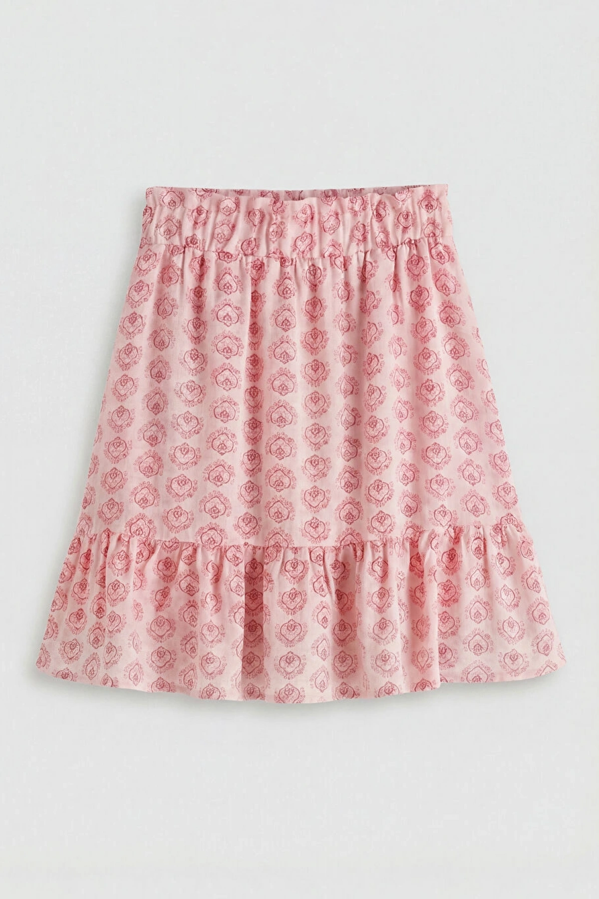 LCW Kids Pembe Kız Çocuk Desenli Beli Lastikli Etek