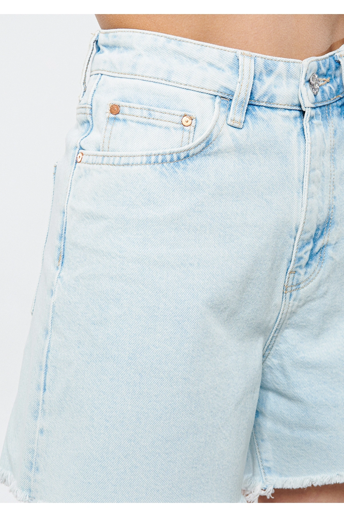 Mavi Mıllıe Ağartılmış Jean Şort 1458985136