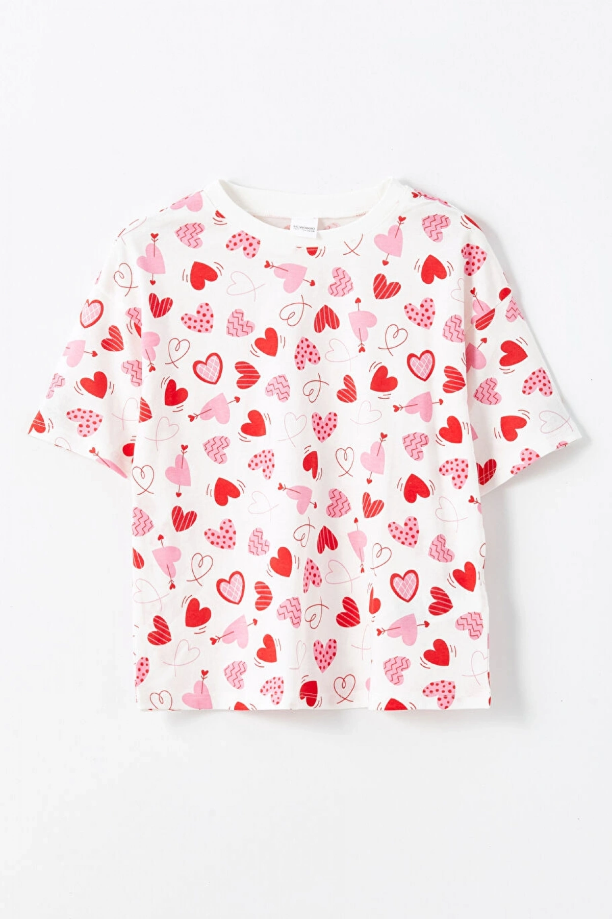 LCW Kids Ekru Bisiklet Yaka Kız Çocuk Şortlu Pijama Takımı