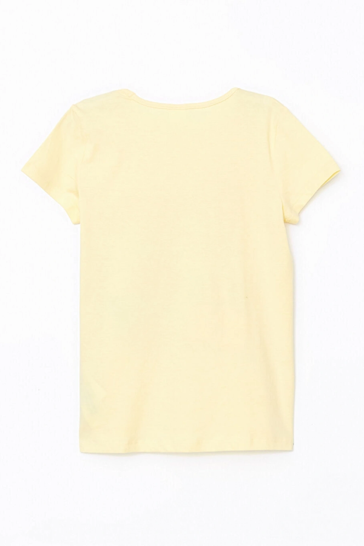 LCW Kids Sarı Bisiklet Yaka Kız Çocuk Kaprili Pijama Takımı