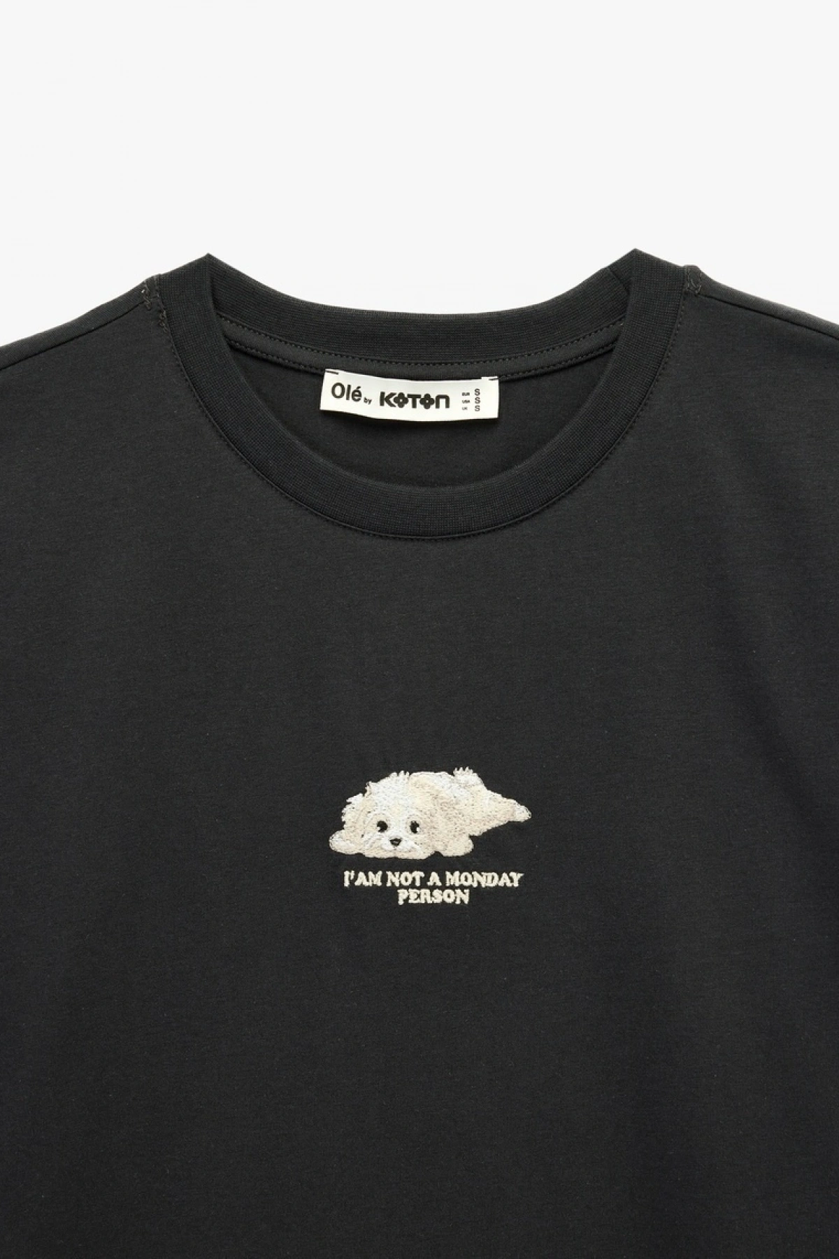 Rahat Kalıp Kısa Kollu Pamuklu Bisiklet Yaka Nakışlı Tişört