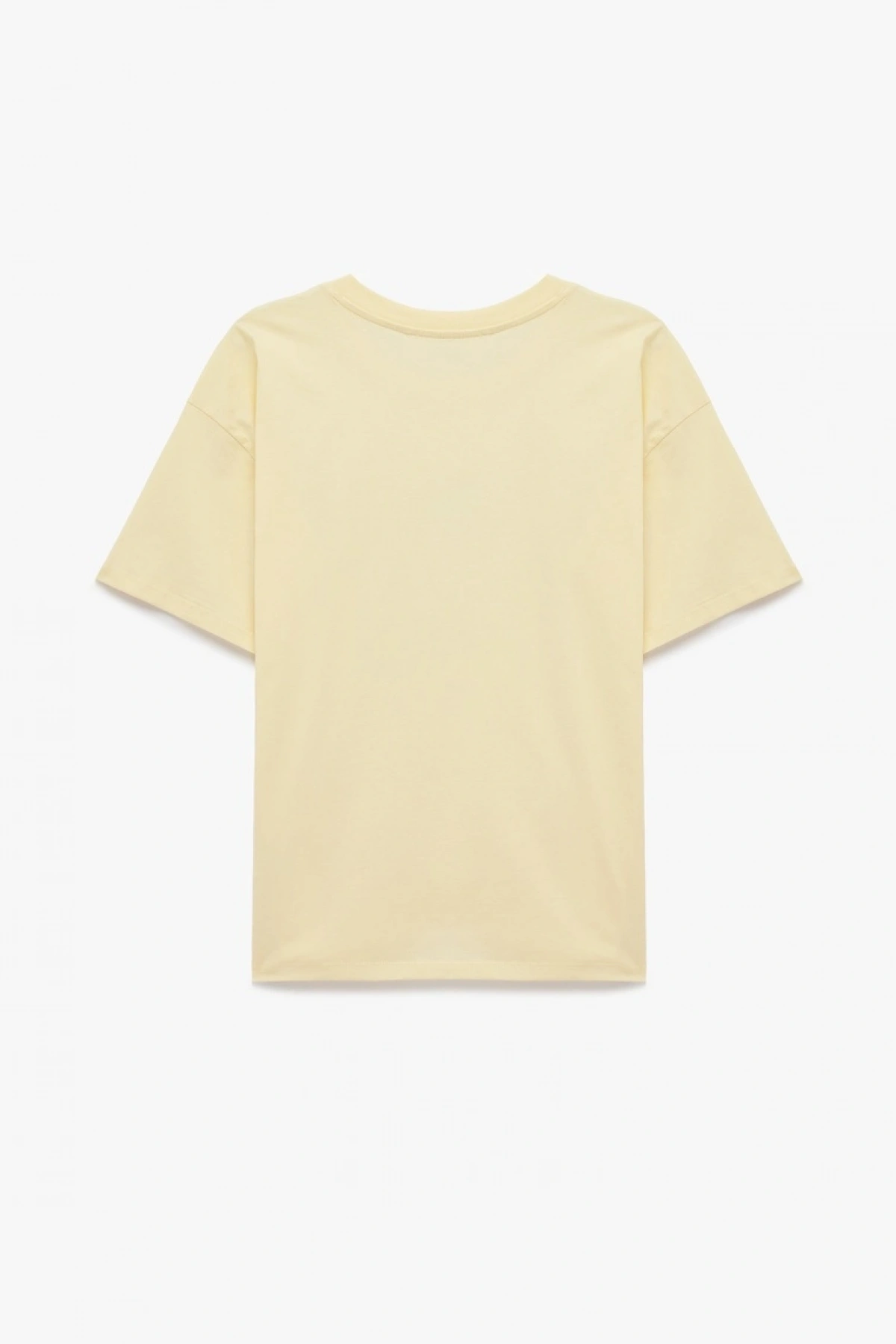 Rahat Kalıp Kısa Kollu Bisiklet Yaka Pamuklu Ördek Nakışlı Tişört