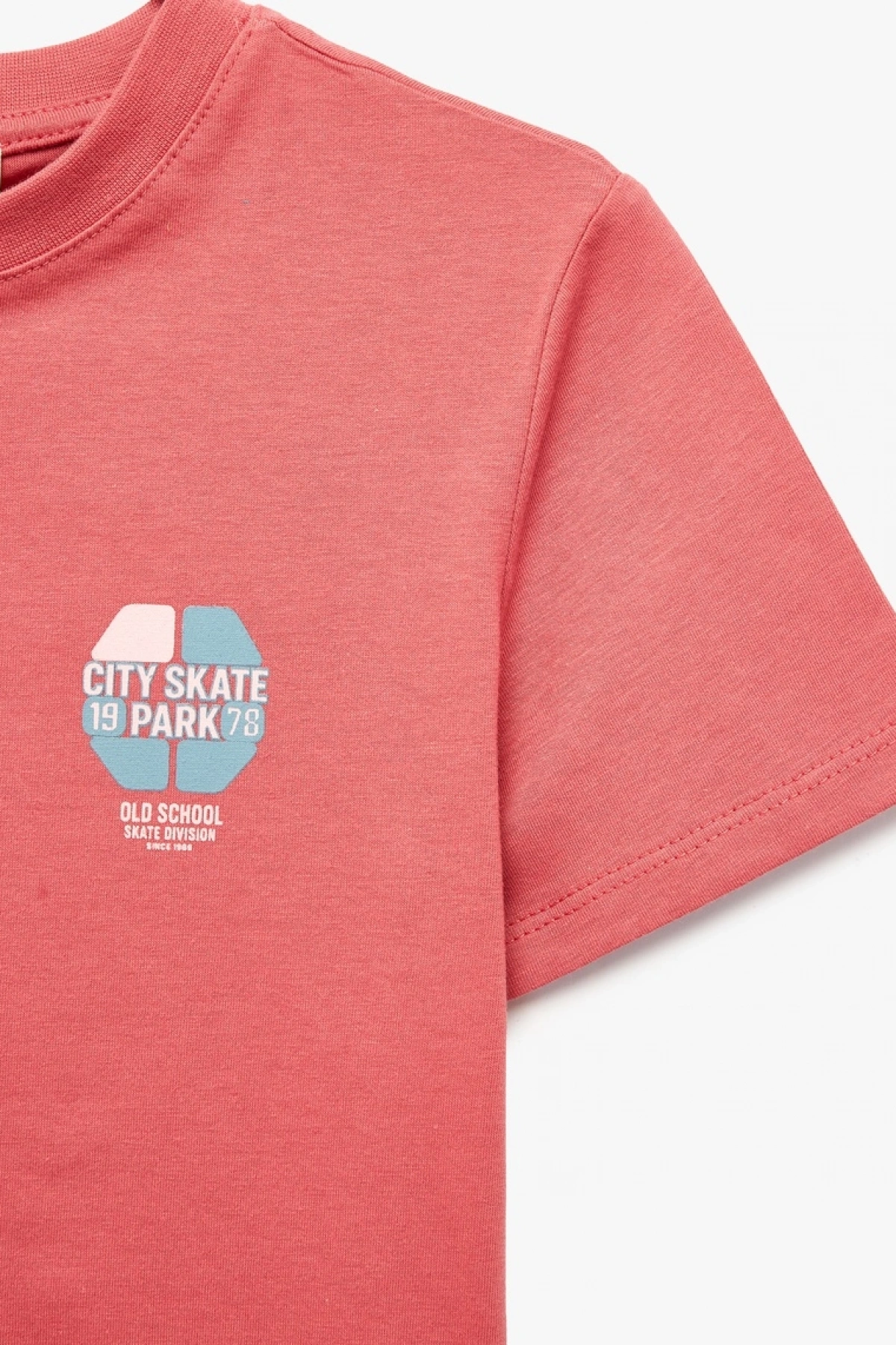 Erkek Çocuk Pamuklu Bisiklet Yaka Kısa Kollu Baskılı Tişört