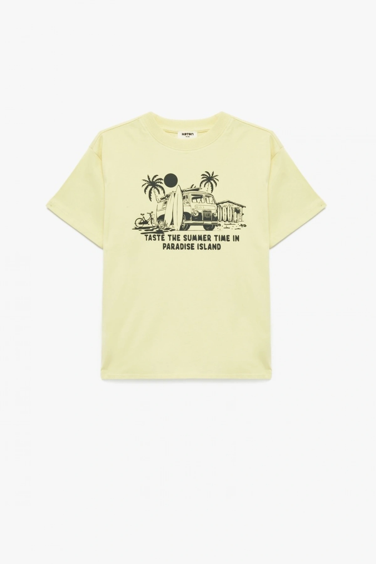 Erkek Çocuk Baskılı Kısa Kollu Bisiklet Yaka Pamuklu Tişört