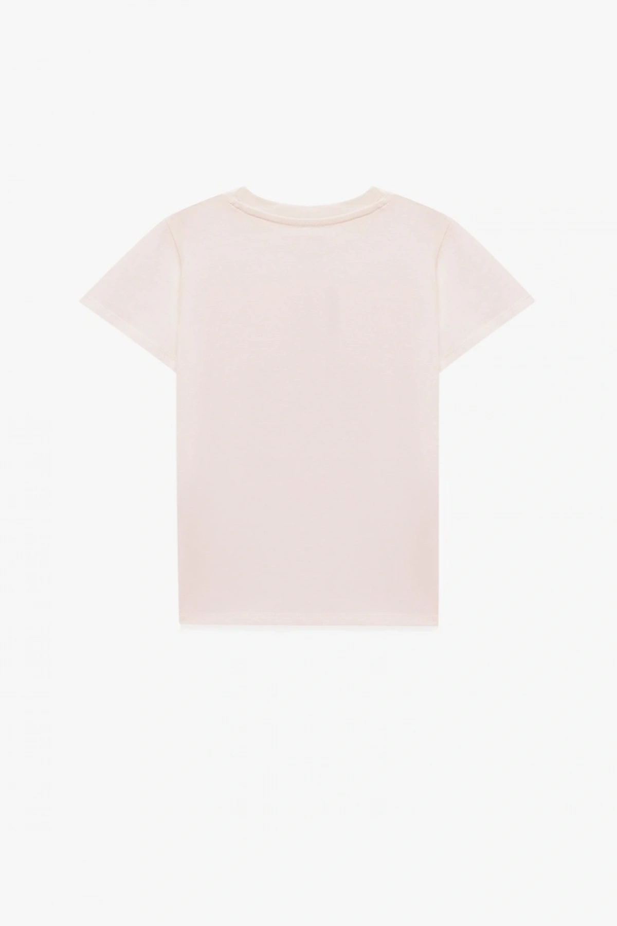 Kız Çocuk Kedi Baskılı Kısa Kollu Bisiklet Yaka Pamuklu Tişört