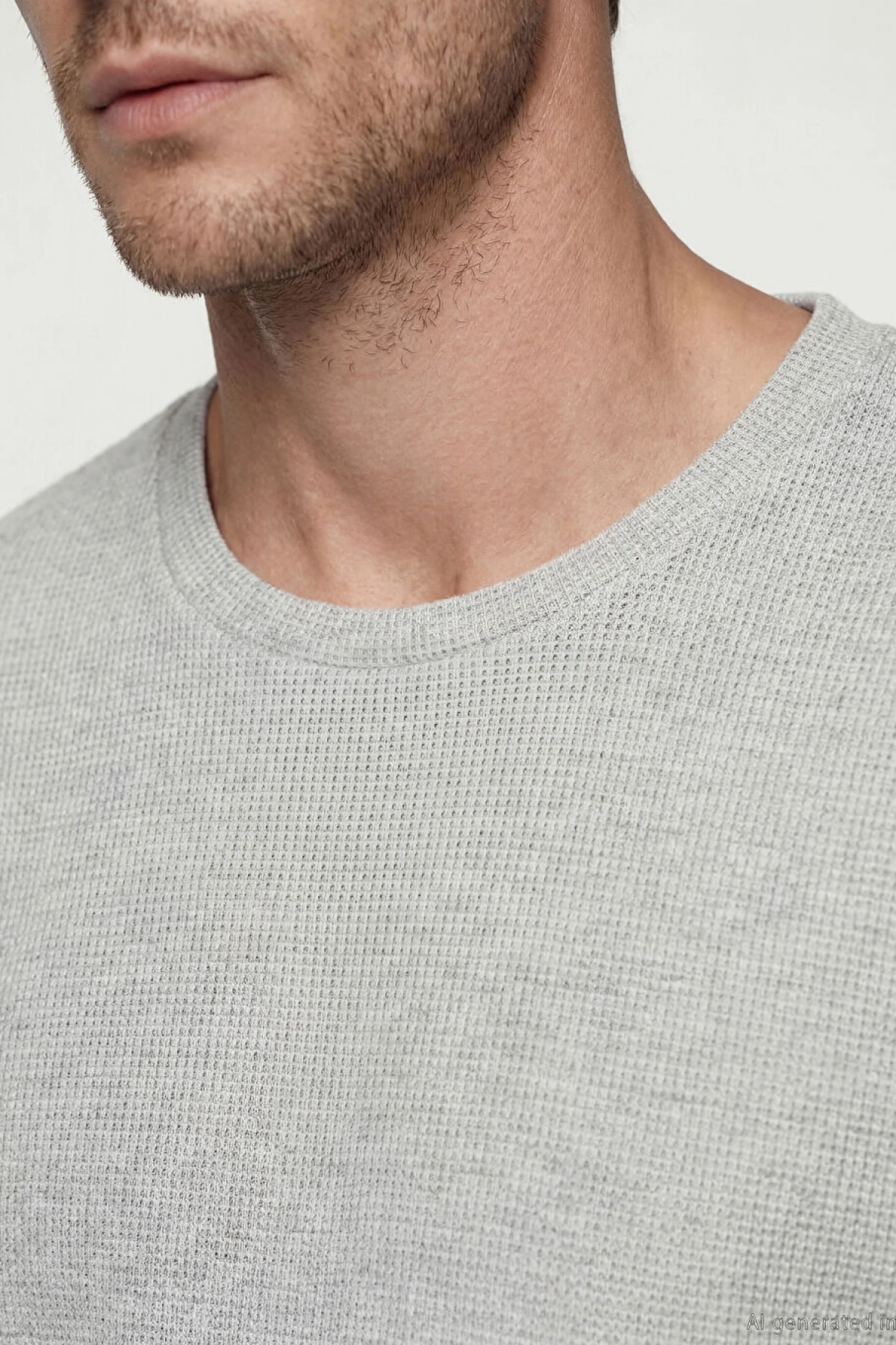 LCWAIKIKI Classic Gri Bisiklet Yaka Erkek Tişört