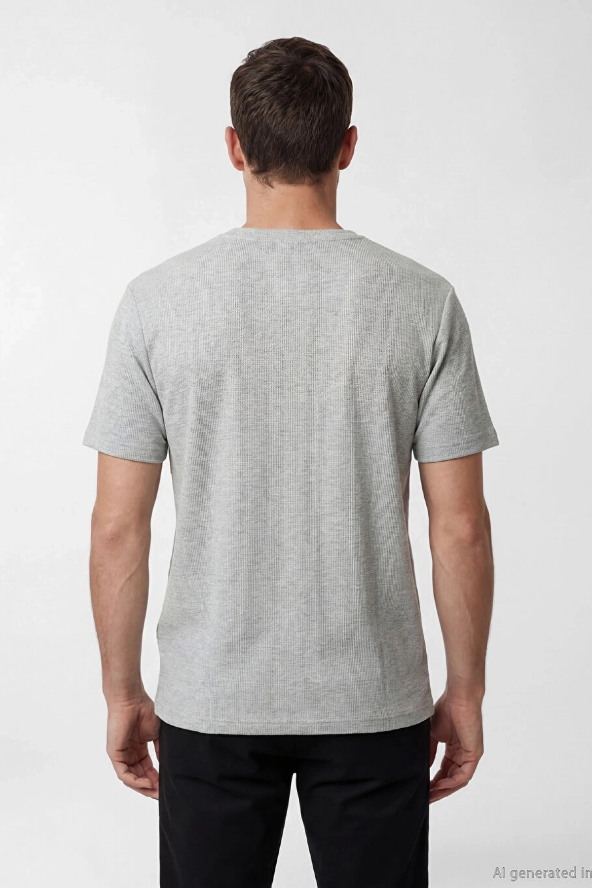 LCWAIKIKI Classic Gri Bisiklet Yaka Erkek Tişört