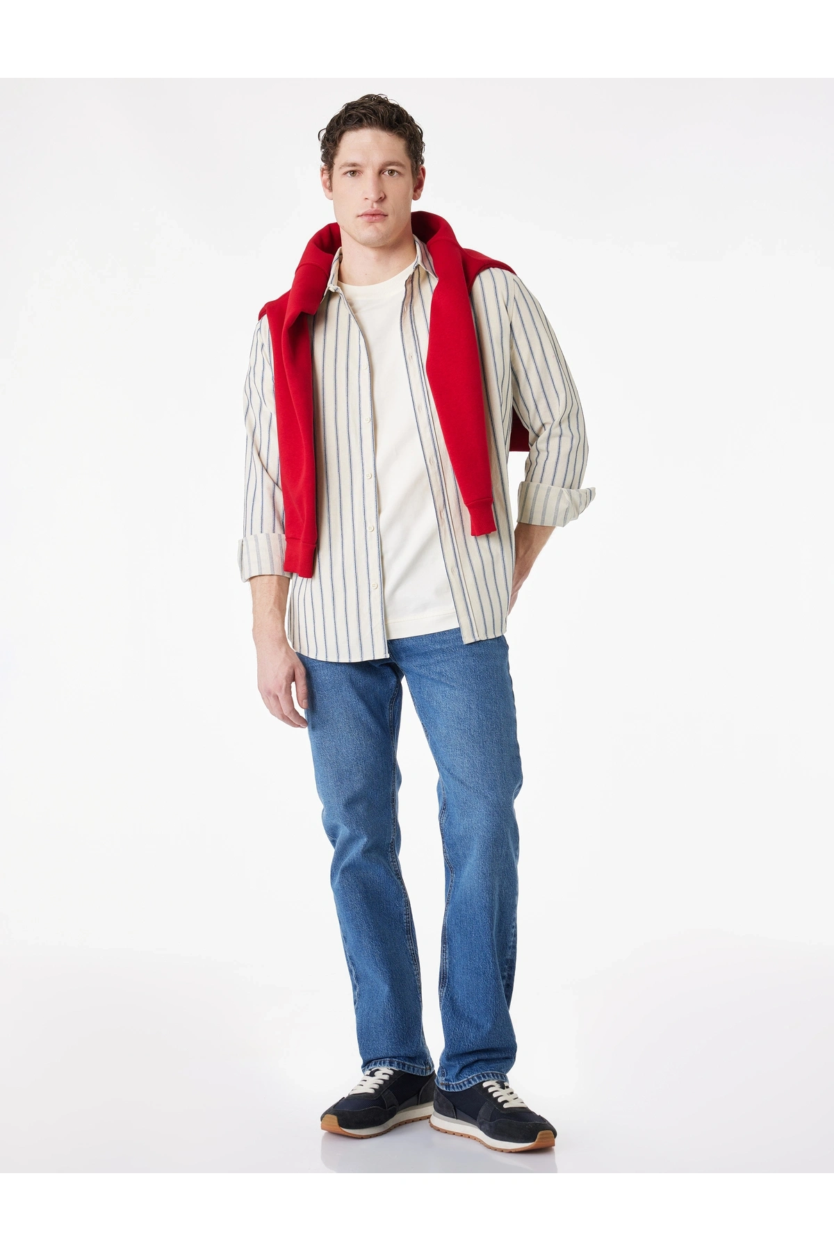 Koton Normal Bel Düz Paça Pamuklu Straight Jean Pantolon - Mark Jean