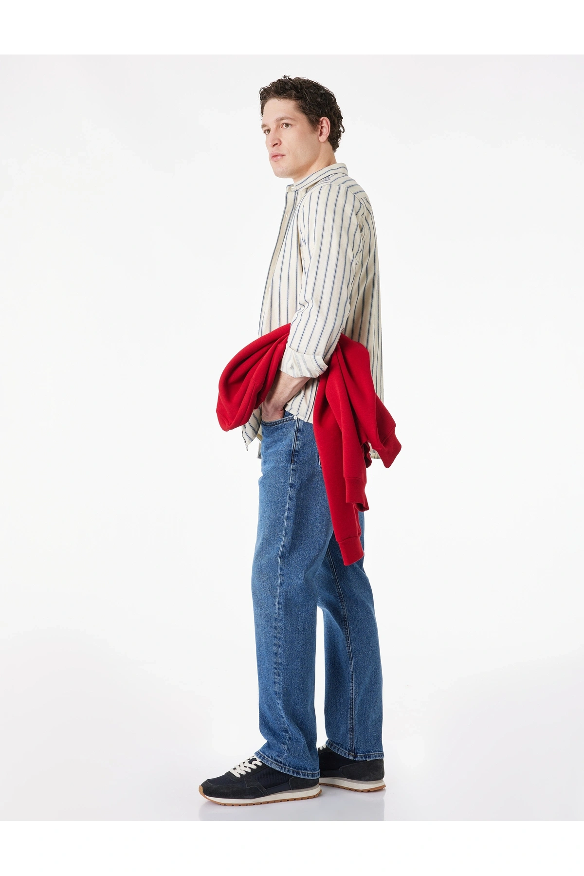 Koton Normal Bel Düz Paça Pamuklu Straight Jean Pantolon - Mark Jean