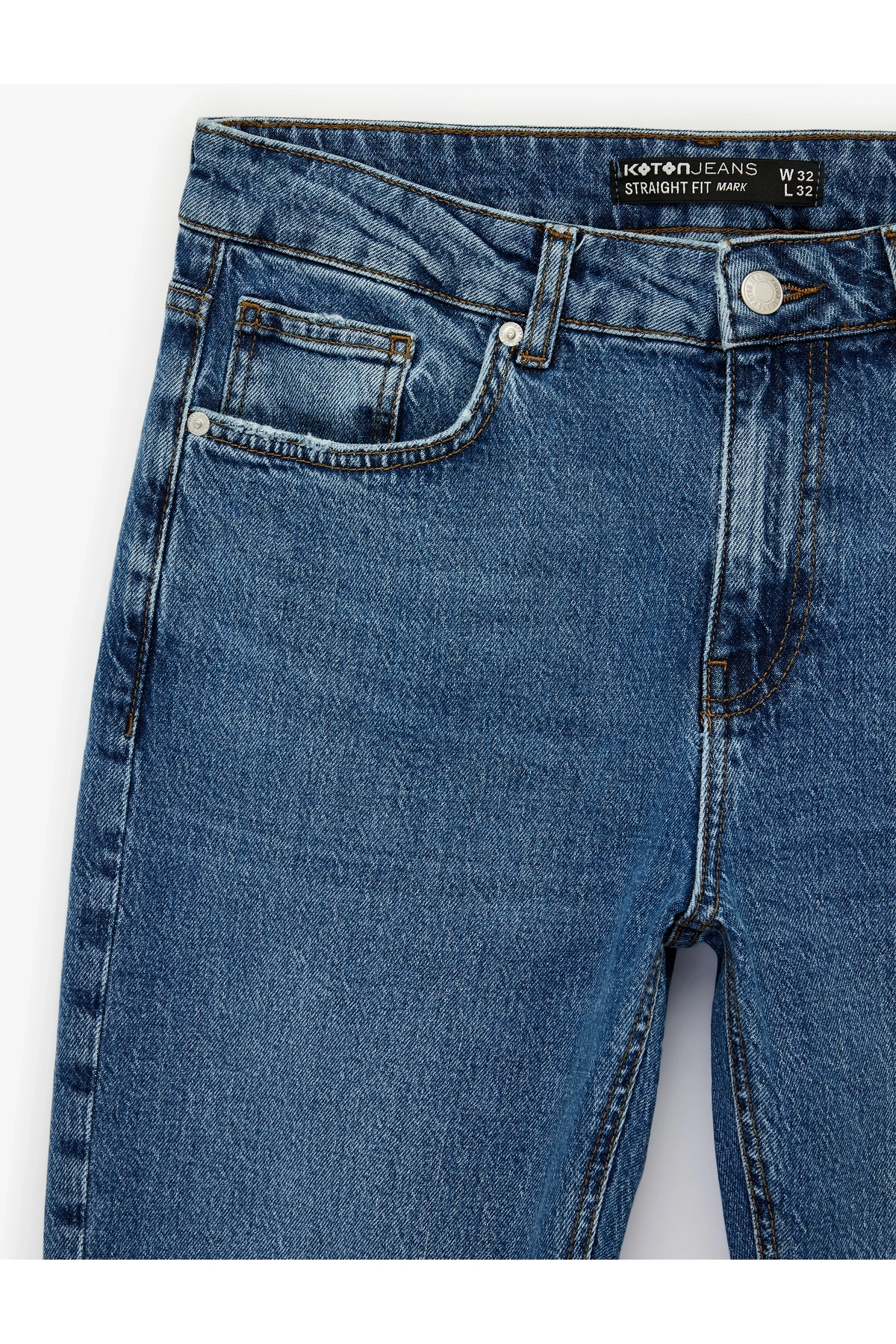 Koton Normal Bel Düz Paça Pamuklu Straight Jean Pantolon - Mark Jean